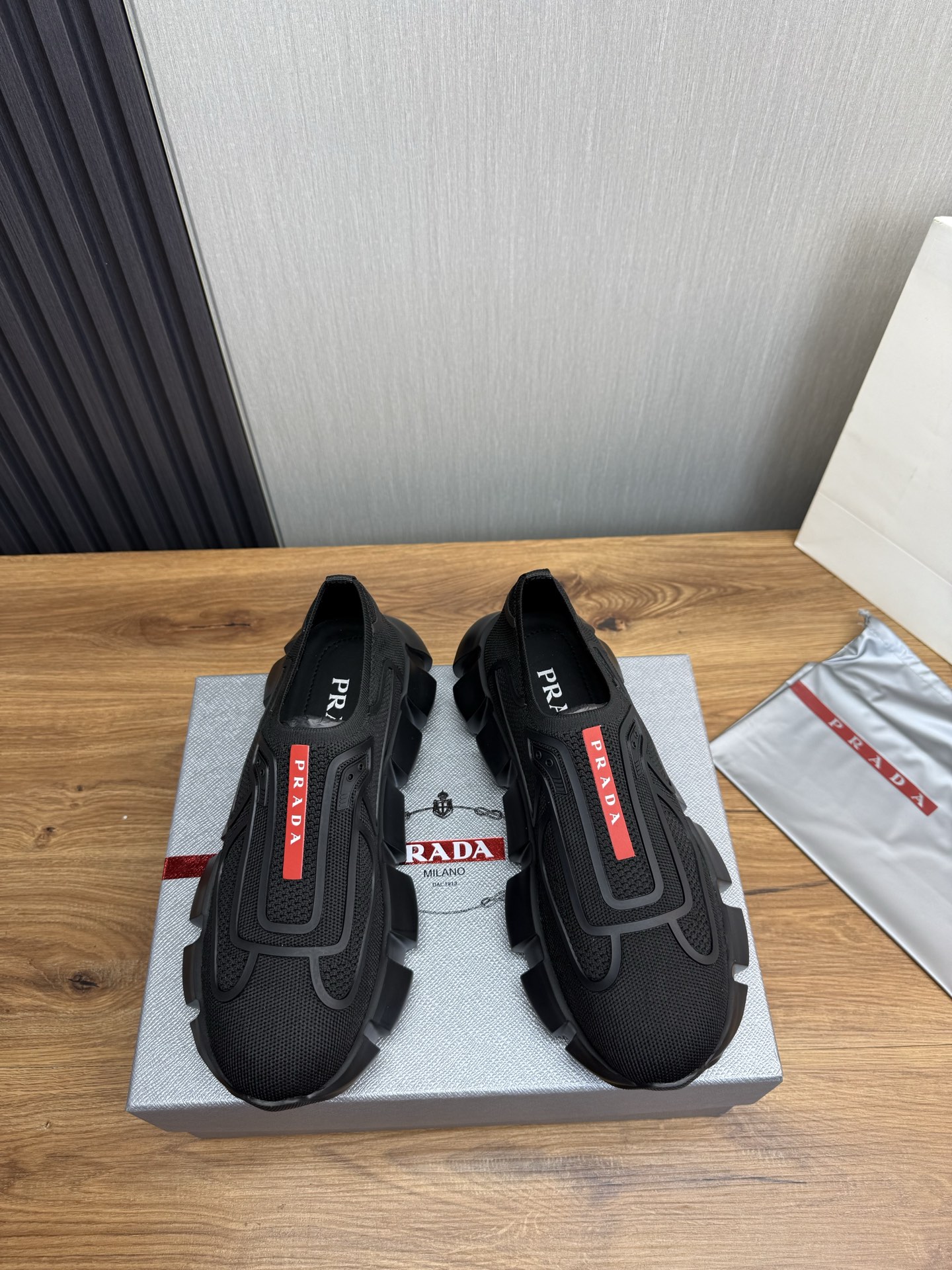 Prada Men's Slip-On Sneakers in Technical Knit with Leather Lining 3 i1743103706019 4167 0 1