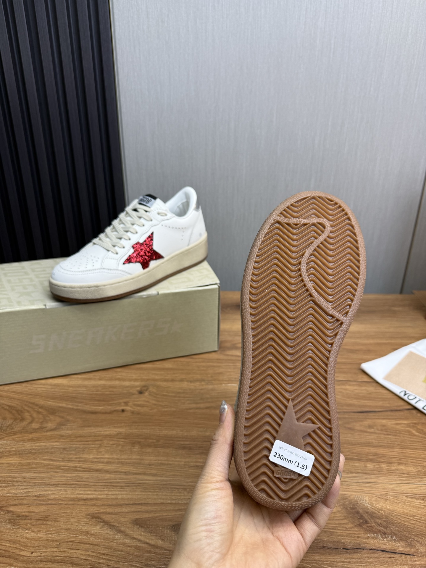 Golden Goose Ball Star Leather Sneakers with Red Glitter Star 12 i1744141263438 7172 0 10