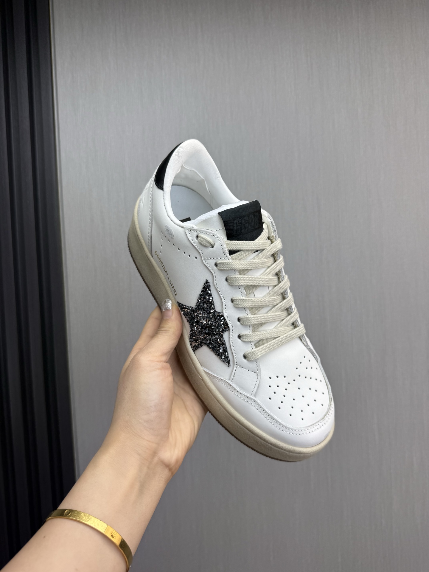 Golden Goose Ball Star Leather Sneakers with Glitter Star Patch 9 i1744141618957 1540 0 2