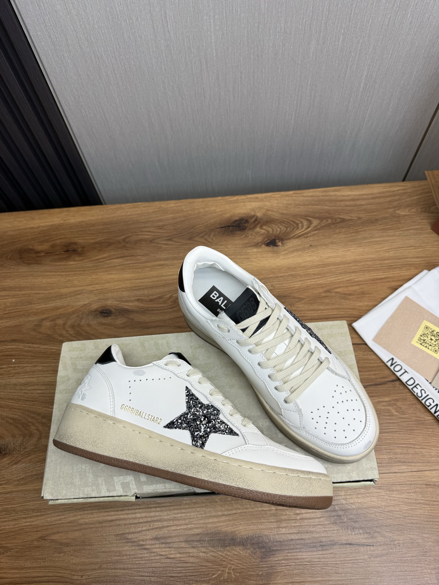 Golden Goose Ball Star Leather Sneakers with Glitter Star Patch 7 i1744141620727 3369 0 5