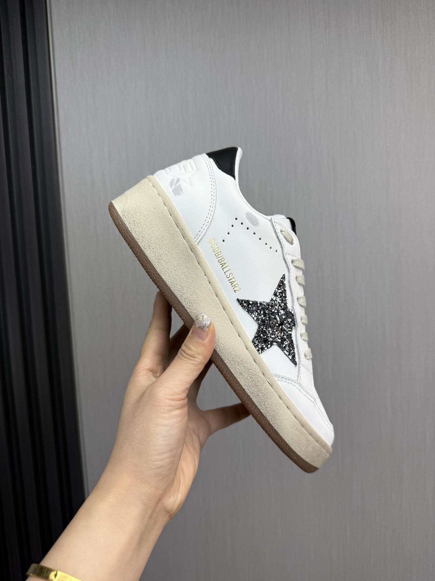 Golden Goose Ball Star Leather Sneakers with Glitter Star Patch 8 i1744141620769 7698 0 1
