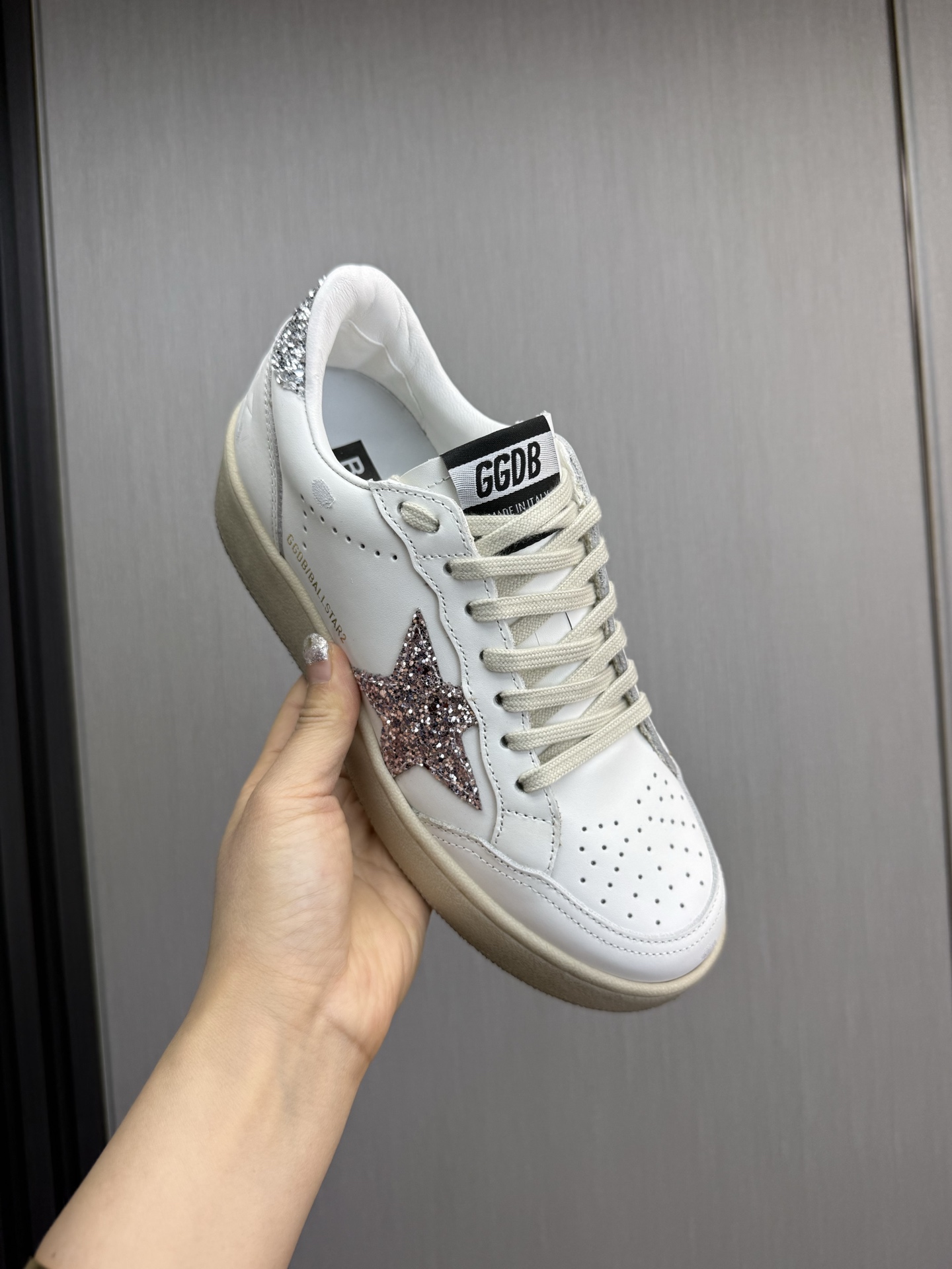 Golden Goose Ball Star Leather Sneaker with Glitter Star Patch 9 i1744141662711 7002 0 2