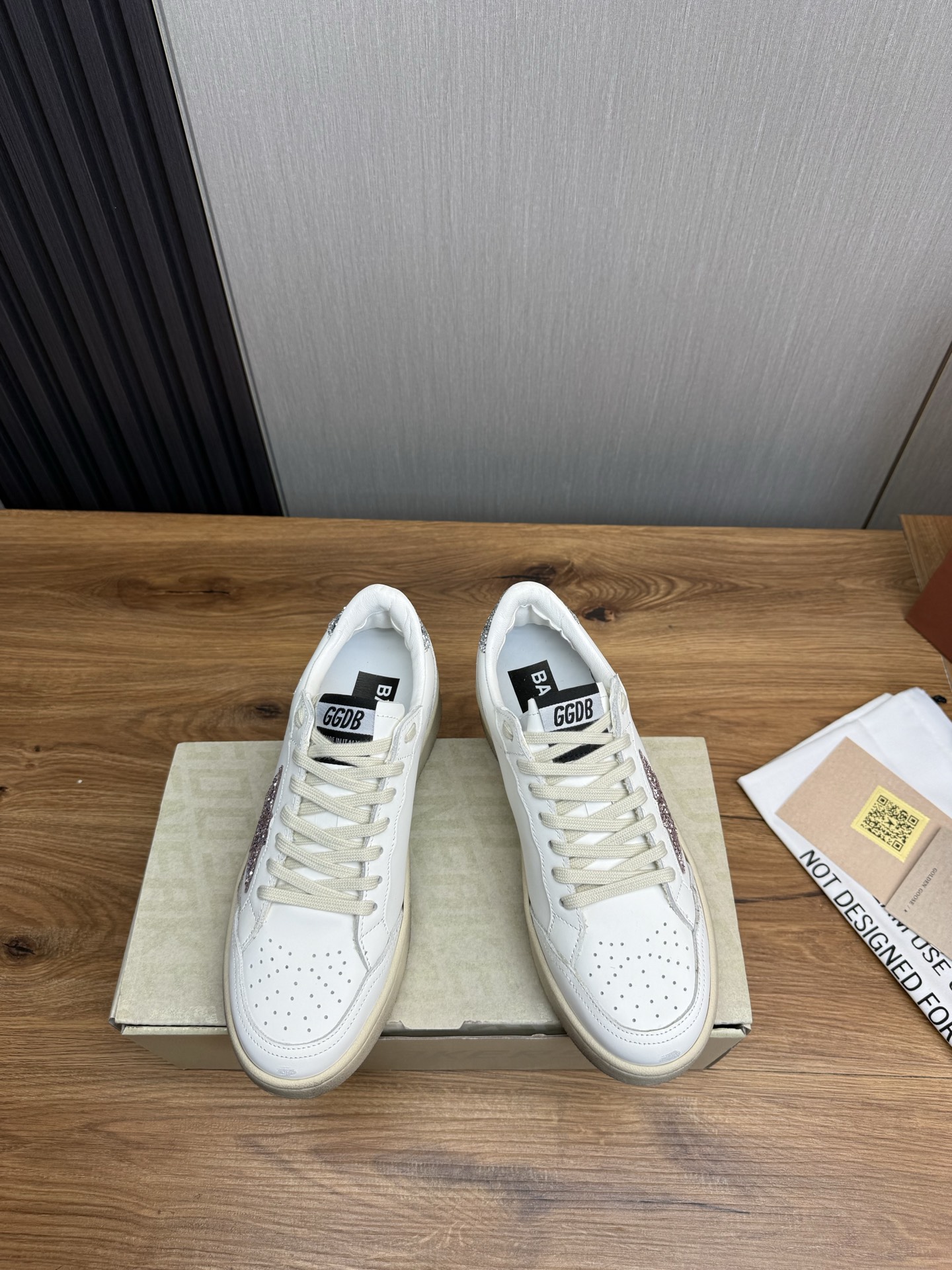 Golden Goose Ball Star Leather Sneaker with Glitter Star Patch 3 i1744141663816 7624 0 3