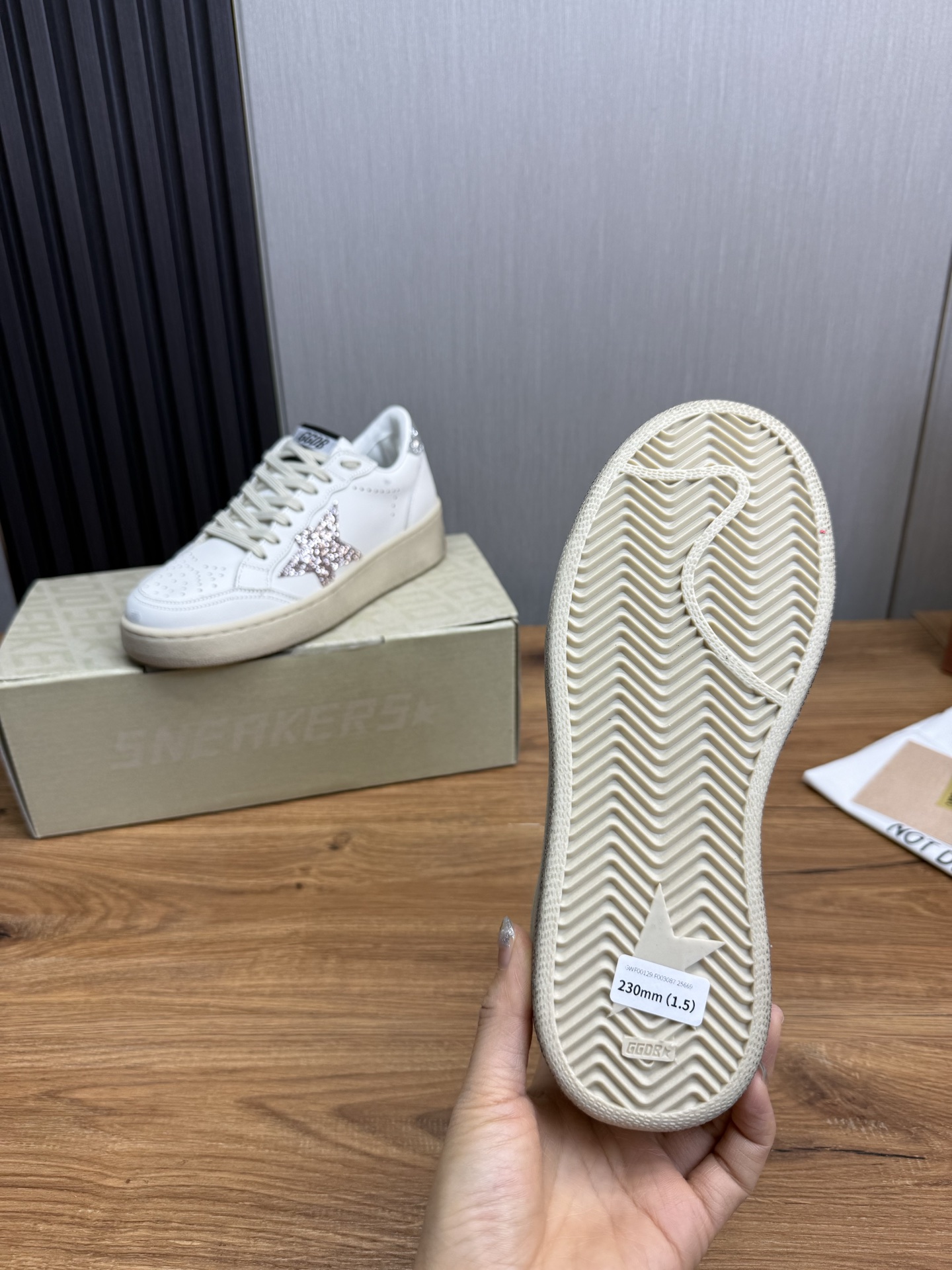 Golden Goose Ball Star Leather Sneaker with Glitter Star Patch 12 i1744141663844 9012 0 11