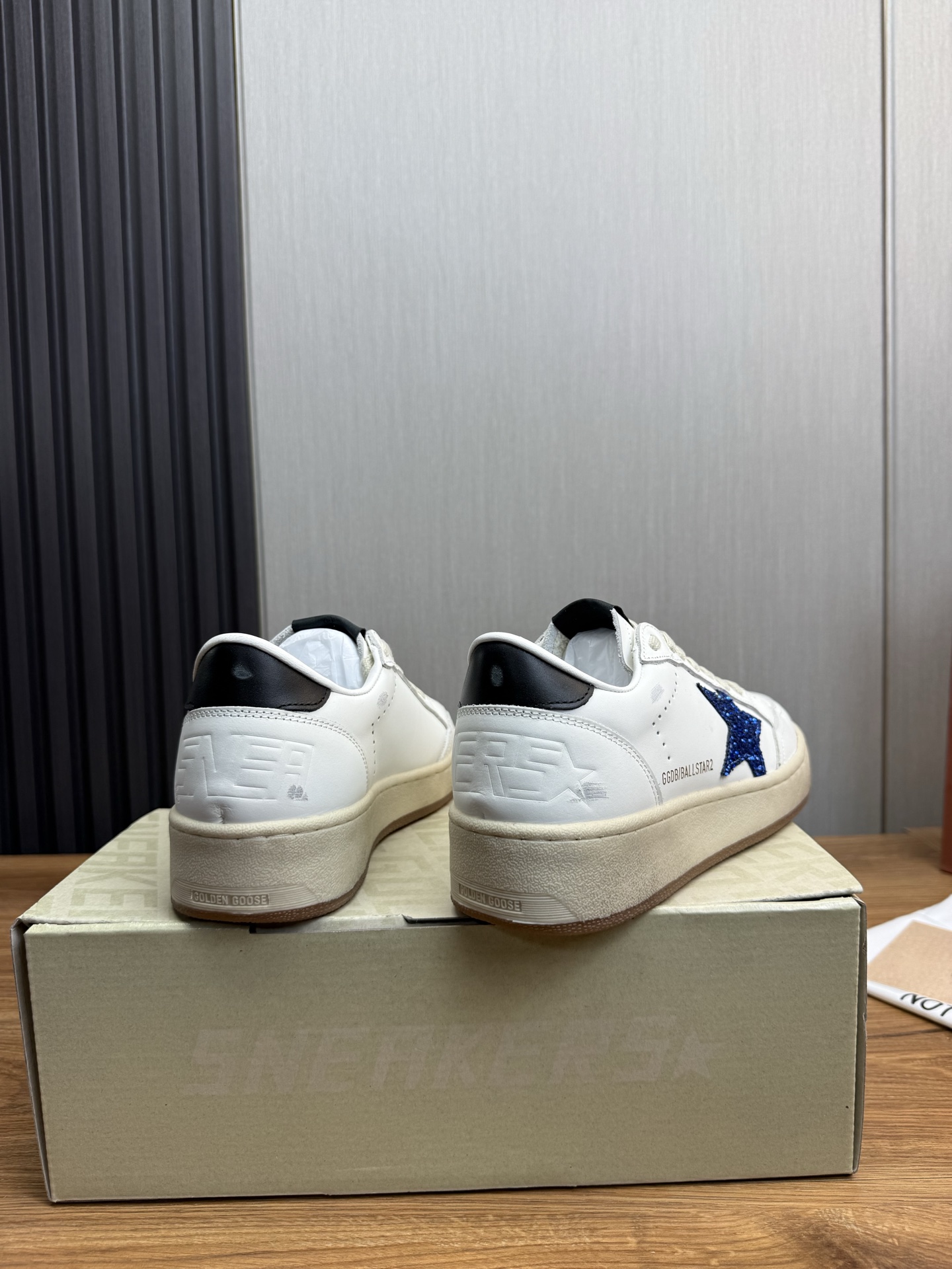 Golden Goose Ball Star Leather Sneakers with Blue Glitter Star 6 i1744141735967 120 0 7