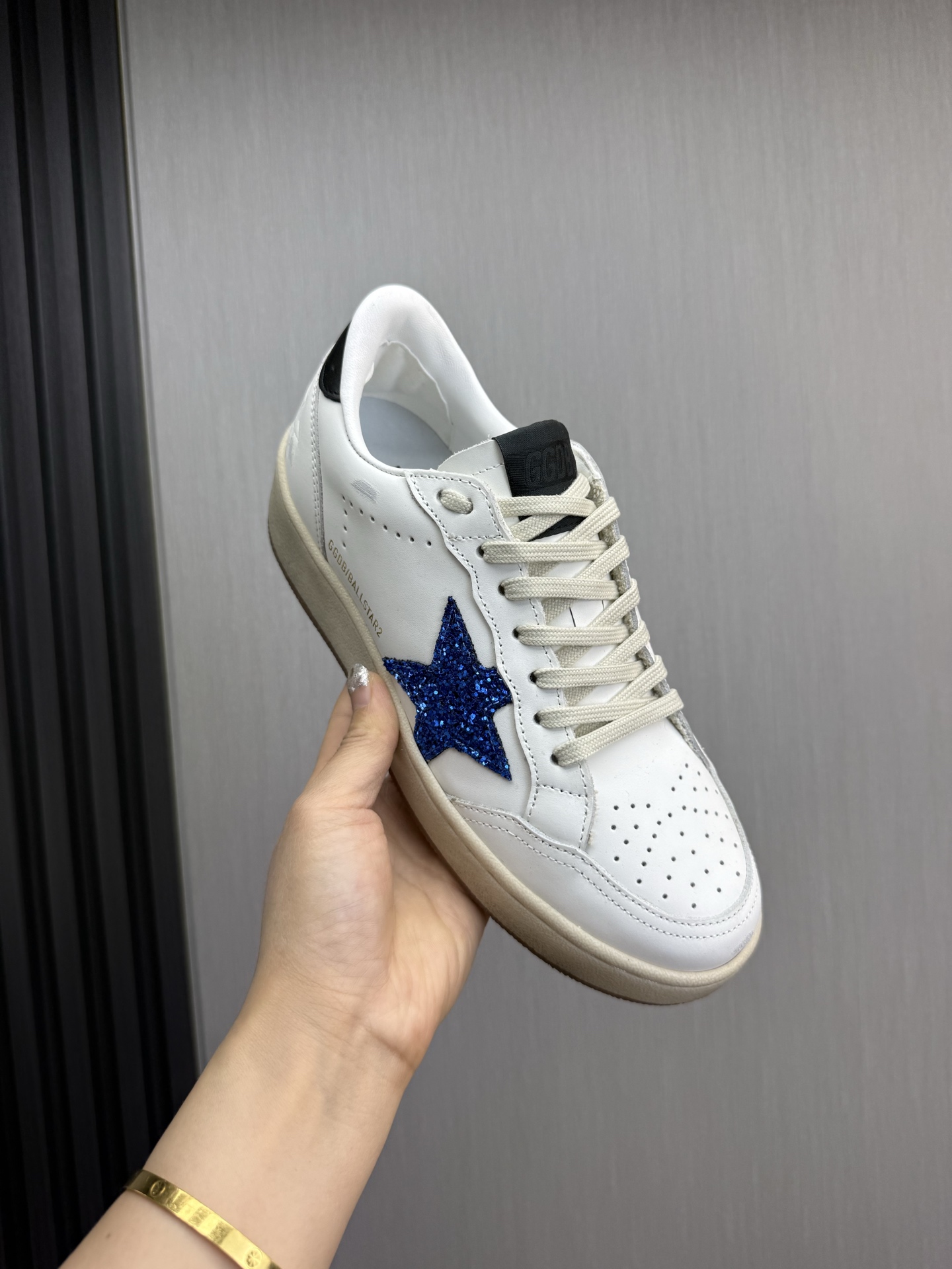 Golden Goose Ball Star Leather Sneakers with Blue Glitter Star 9 i1744141736101 995 0 3