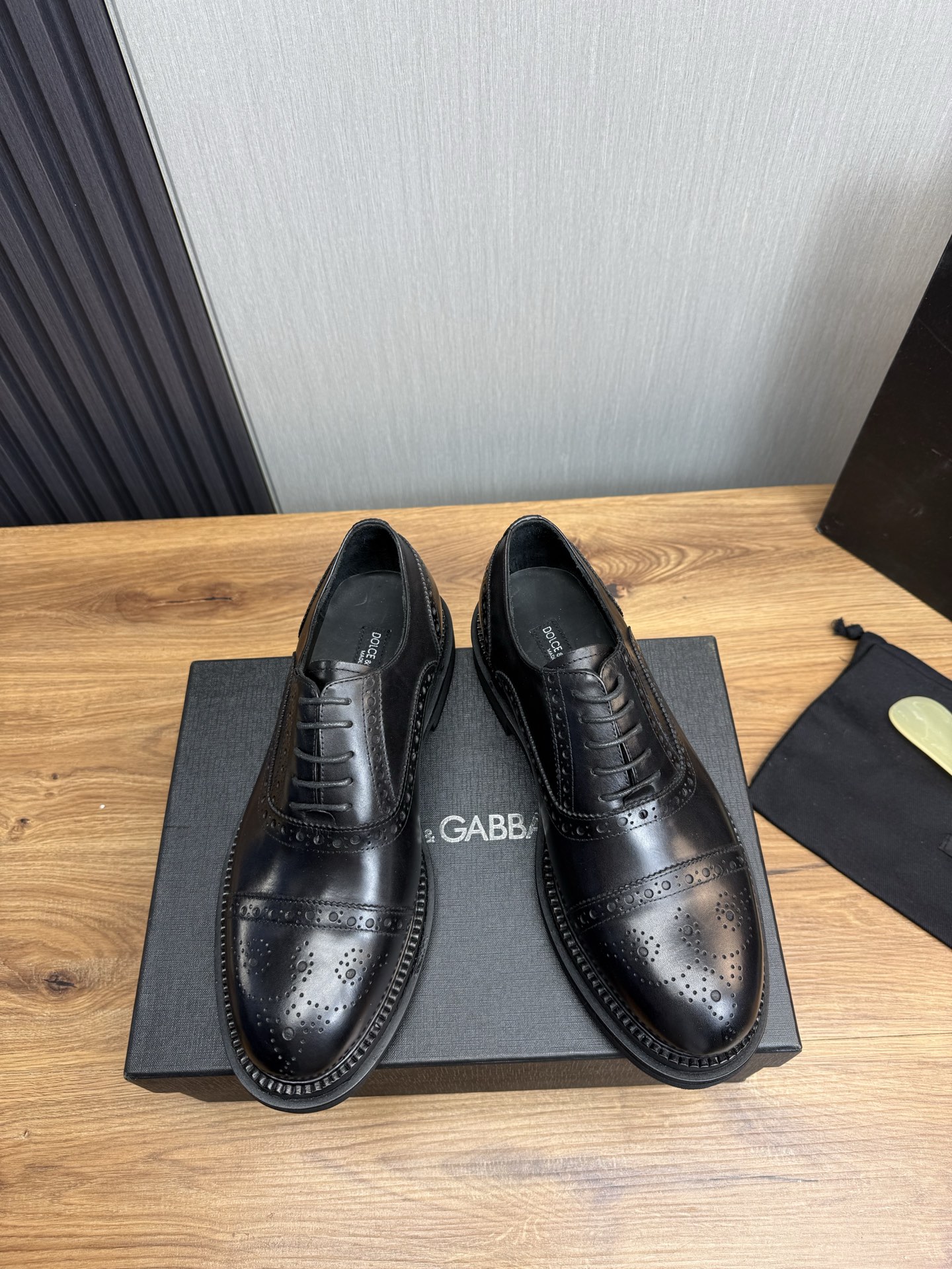 Dolce & Gabbana Men's Black Leather Oxford Dress Shoes, Sizes 39-44 3 i1744229087308 3965 0 1