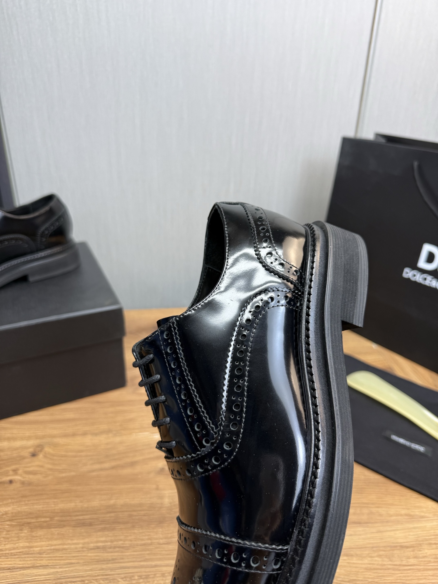 Dolce&Gabbana Men's Black Leather Oxford Dress Shoes, Size 39-44 11 i1744229210917 5720 0 10