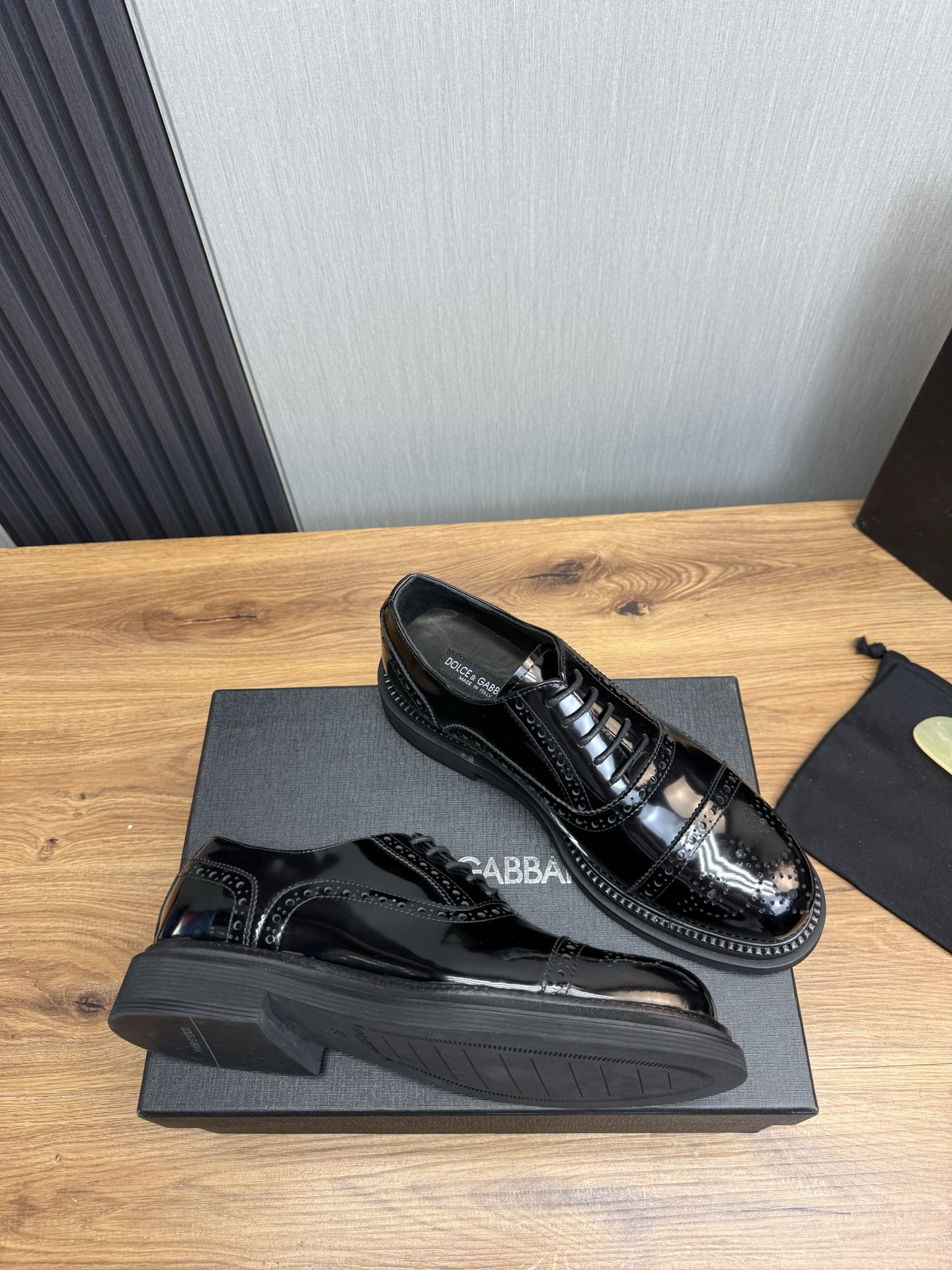 Dolce&Gabbana Men's Black Leather Oxford Dress Shoes, Size 39-44 7 i1744229211814 1449 0 4