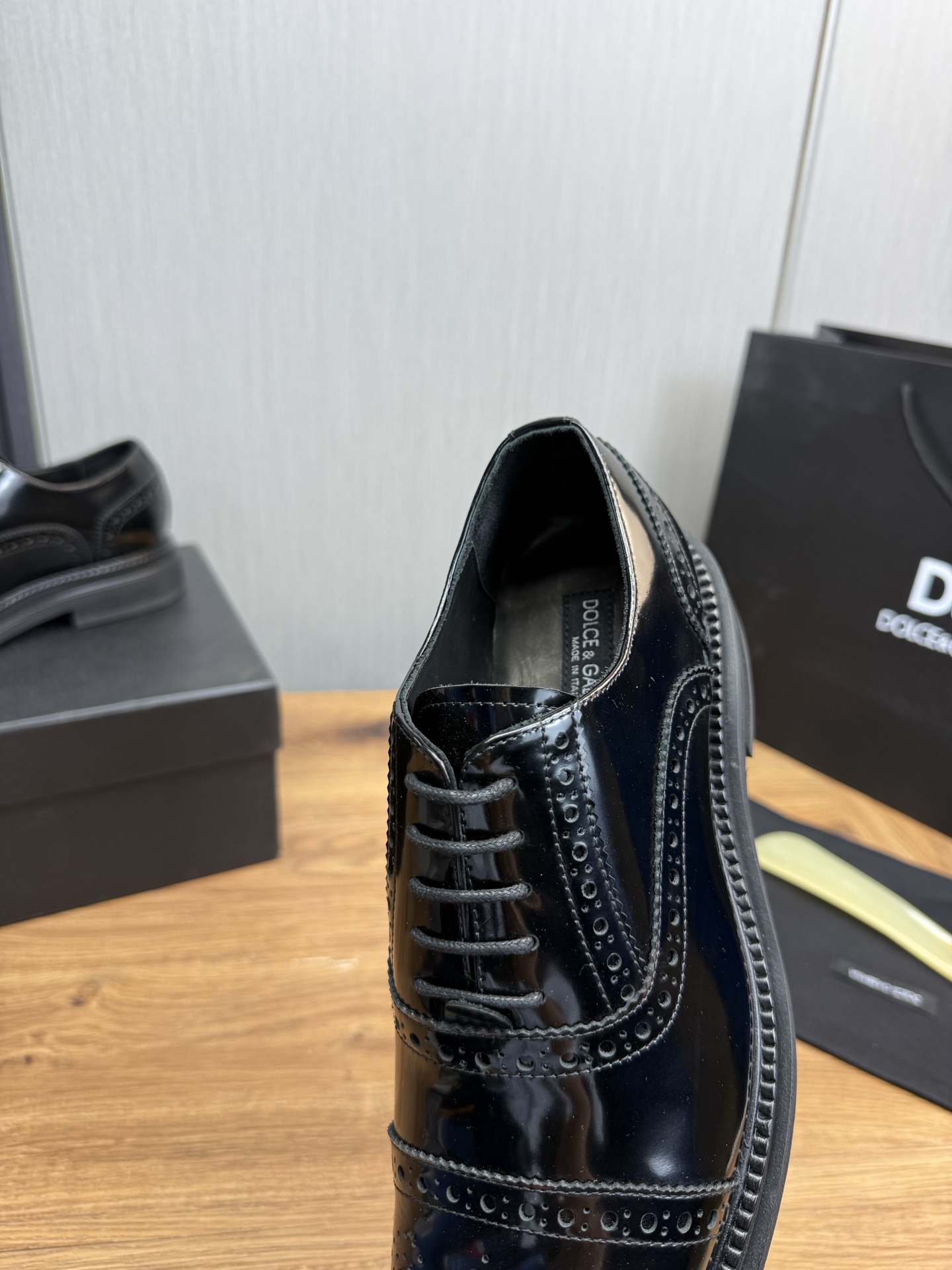 Dolce&Gabbana Men's Black Leather Oxford Dress Shoes, Size 39-44 12 i1744229211833 8675 0 11