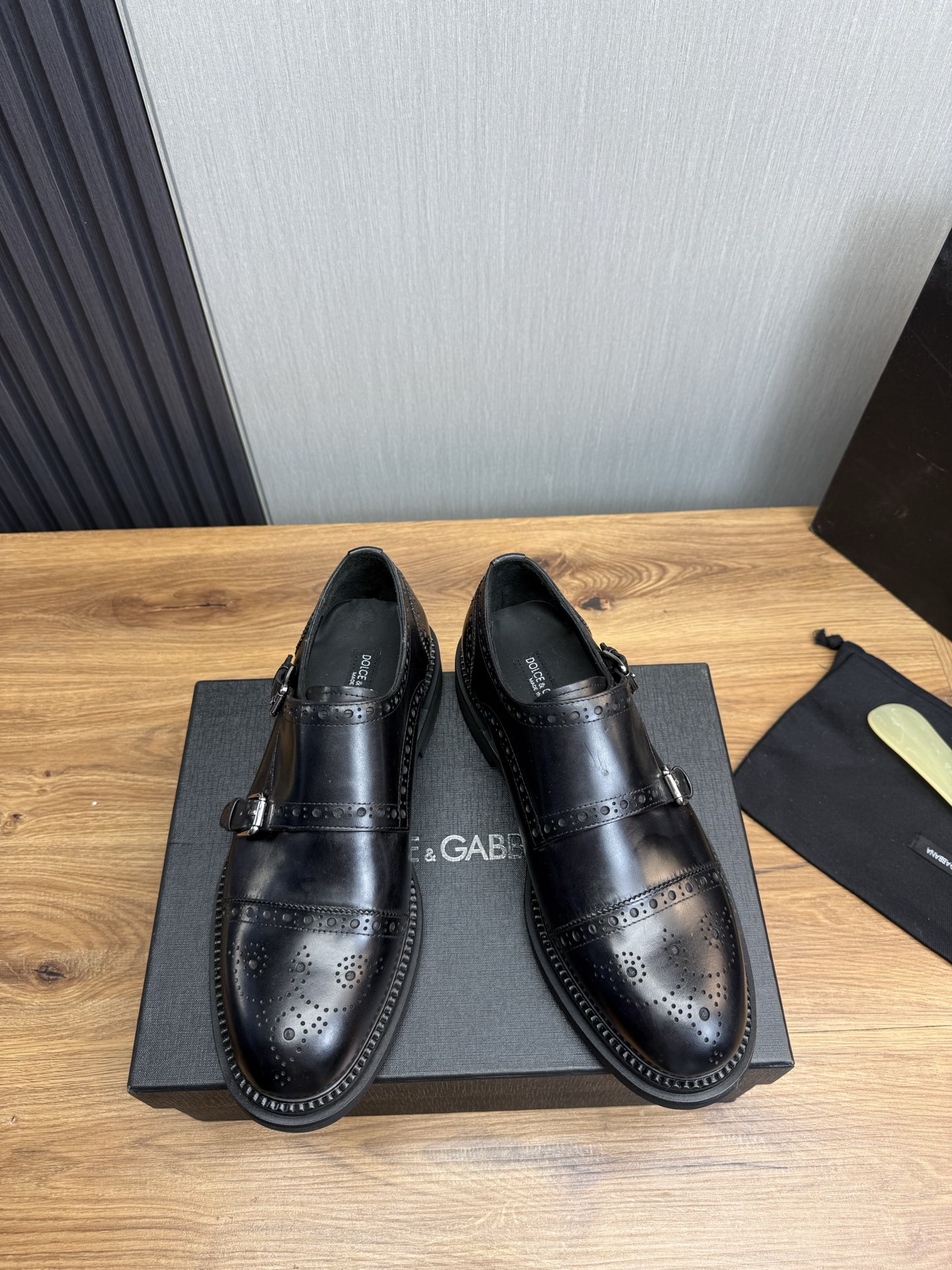Dolce & Gabbana Men's Black Leather Monk Strap Dress Shoes, Size 39-44 3 i1744229281151 8988 0 1