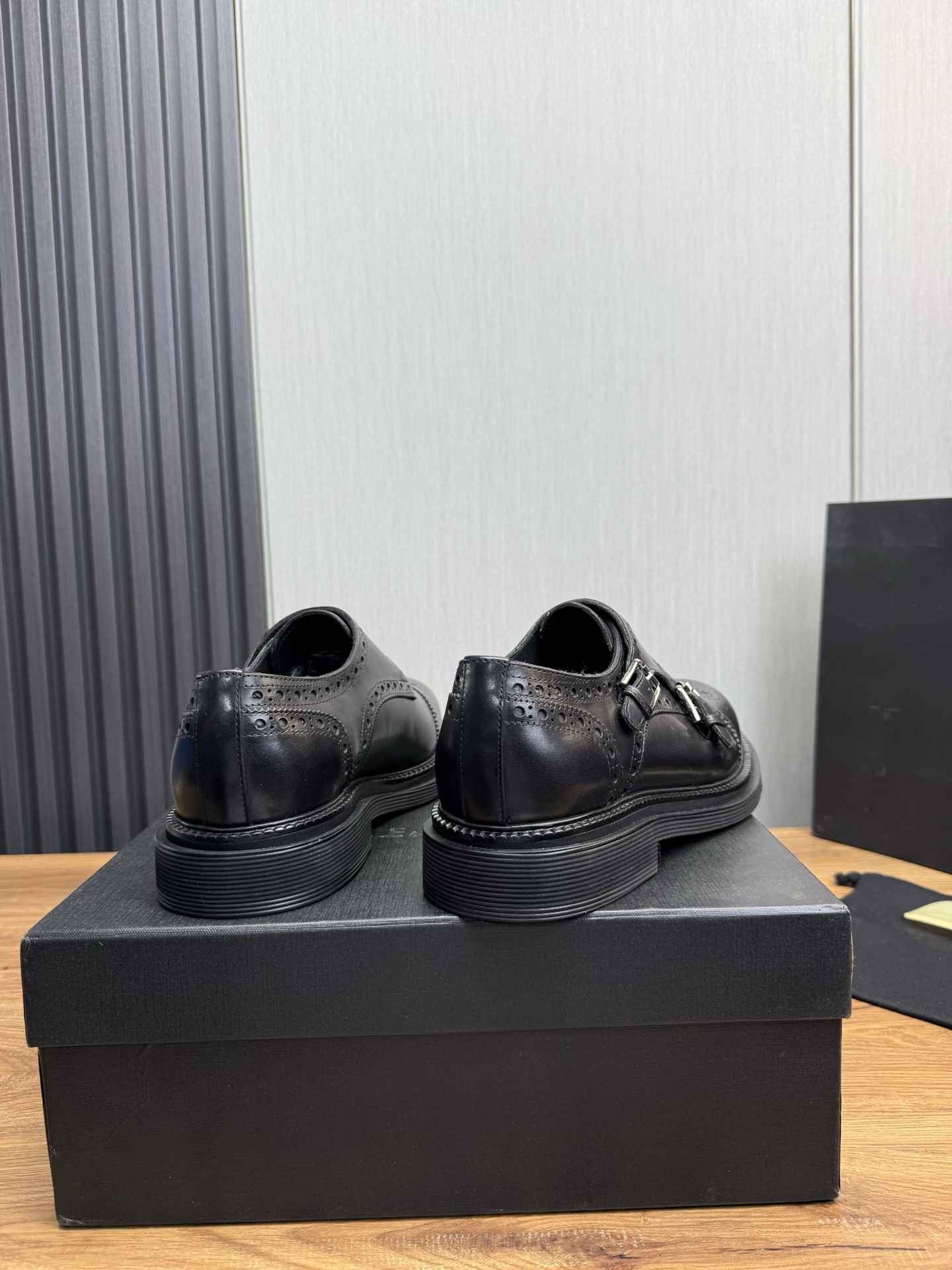 Dolce & Gabbana Men's Black Leather Monk Strap Dress Shoes, Size 39-44 6 i1744229283333 8553 0 7