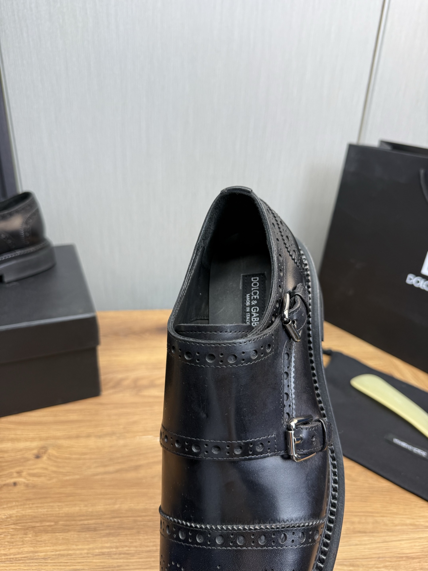 Dolce & Gabbana Men's Black Leather Monk Strap Dress Shoes, Size 39-44 11 i1744229284548 3831 0 10