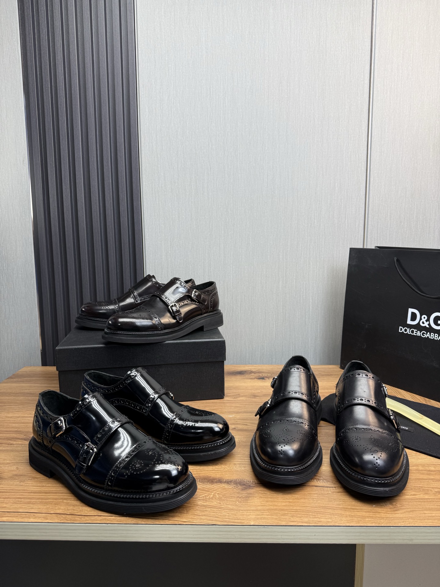 Dolce & Gabbana Men's Black Leather Monk Strap Dress Shoes, Size 39-44 2 i1744229284579 1046 0 0