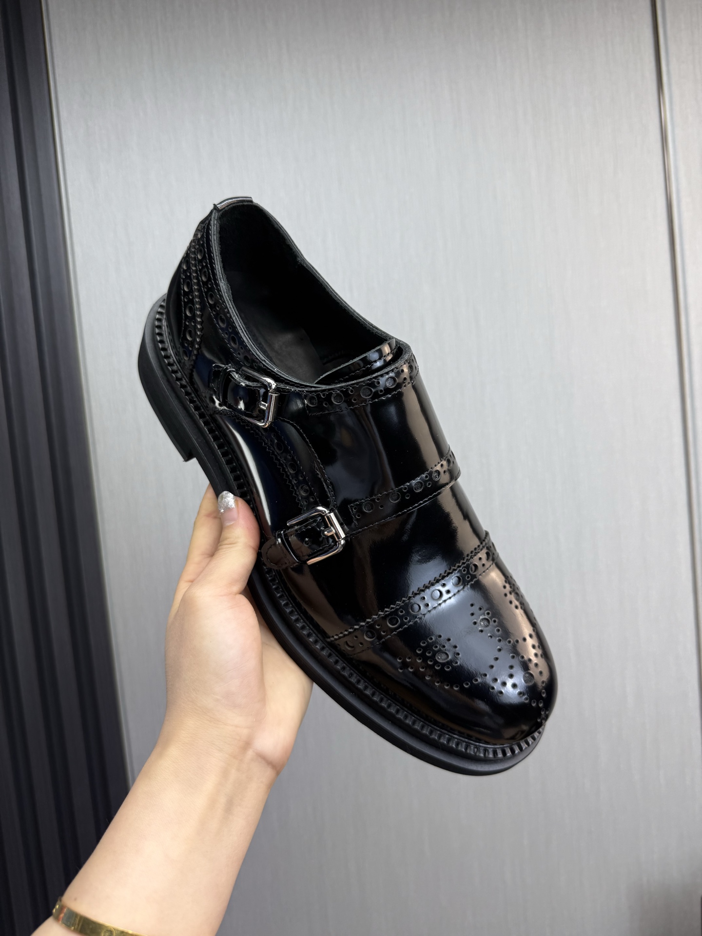 Dolce & Gabbana Men's Black Leather Monk Strap Dress Shoes Size 39-44 9 i1744229336467 3585 0 3