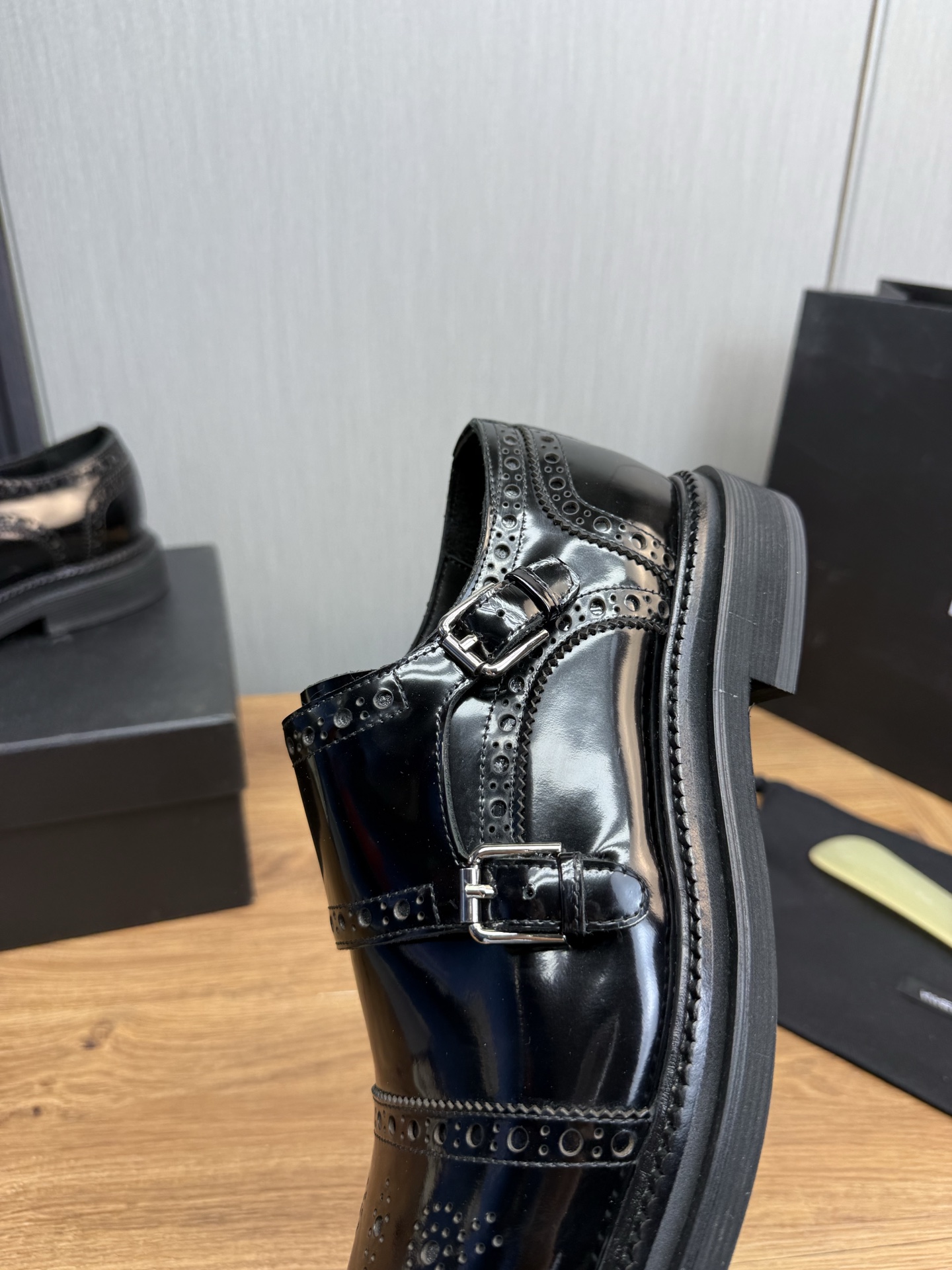 Dolce & Gabbana Men's Black Leather Monk Strap Dress Shoes Size 39-44 10 i1744229337252 8305 0 9