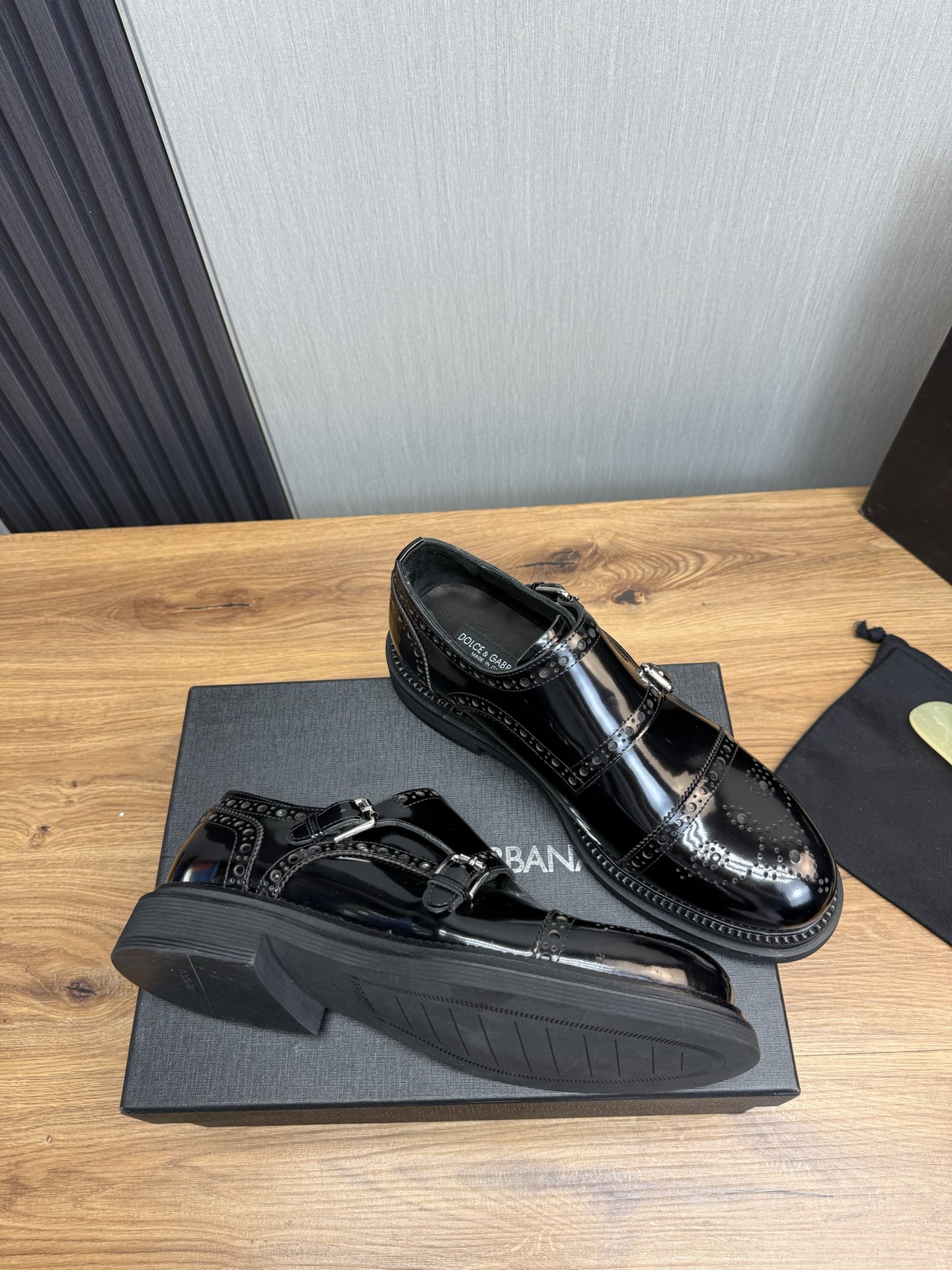 Dolce & Gabbana Men's Black Leather Monk Strap Dress Shoes Size 39-44 7 i1744229337286 9519 0 5