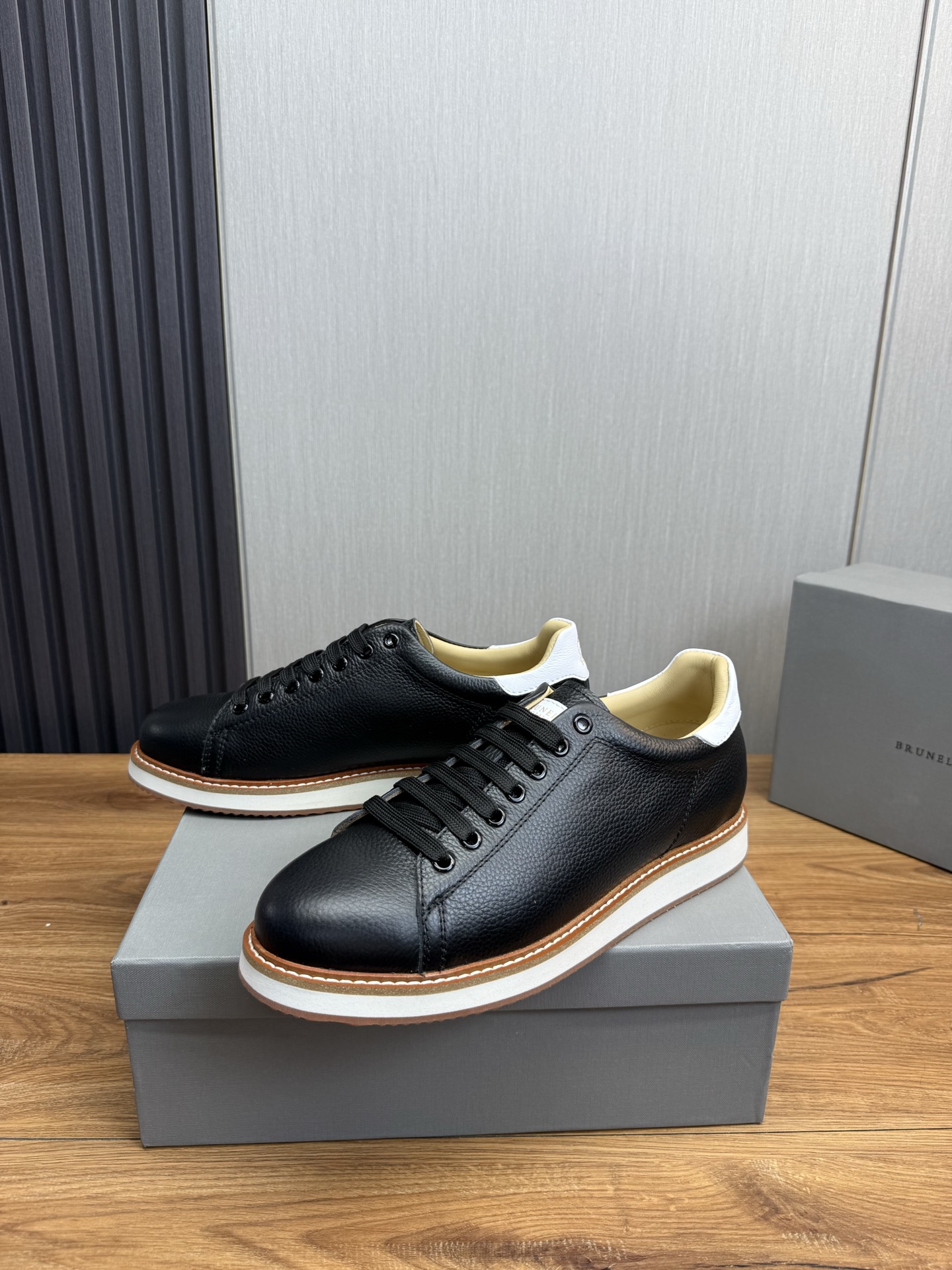 Brunello Cucinelli Men's Leather Sneakers - Black, Sizes 39-44 4 i1744486111838 107 0 3