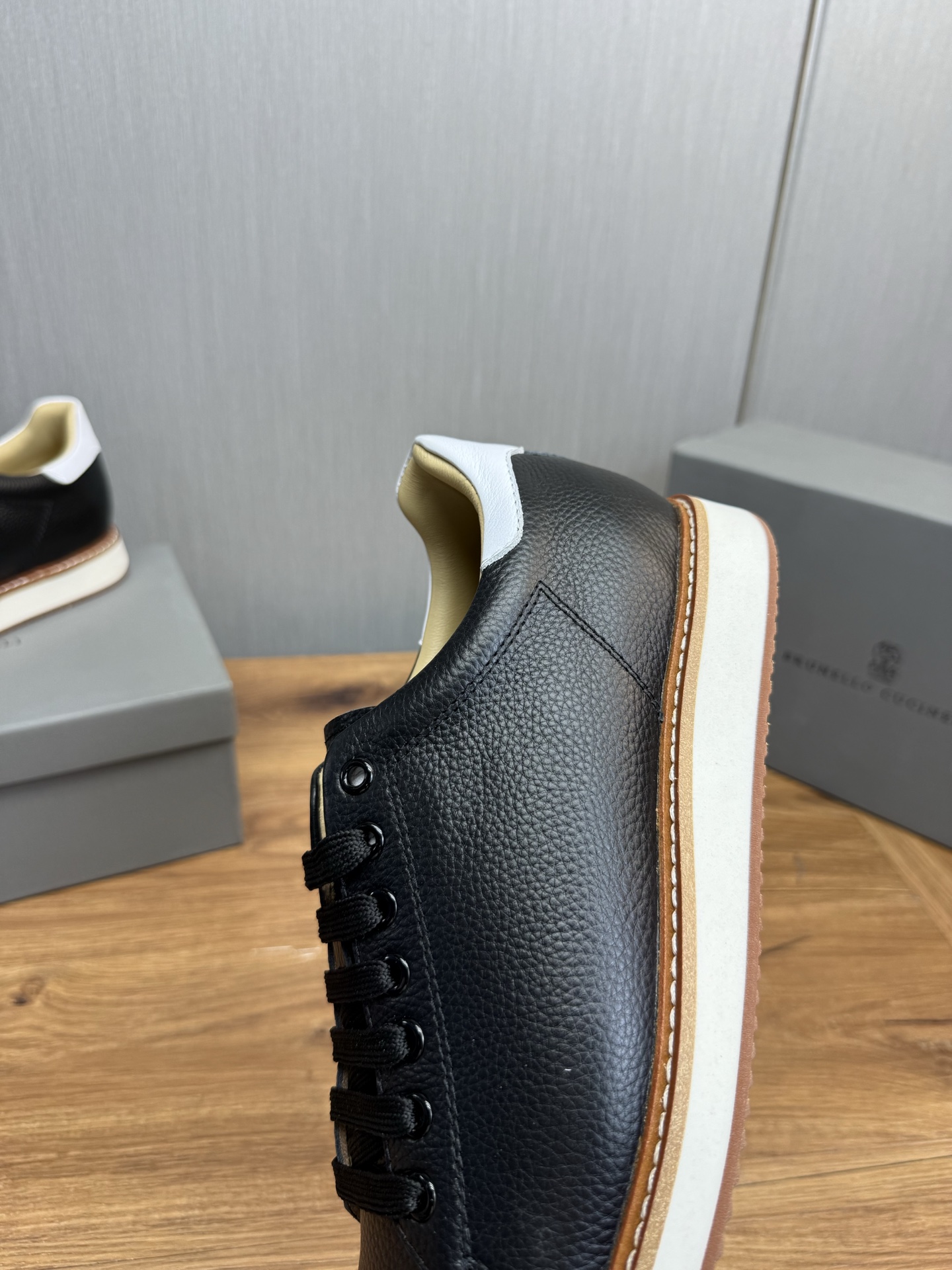 Brunello Cucinelli Men's Leather Sneakers - Black, Sizes 39-44 10 i1744486111838 2175 0 8