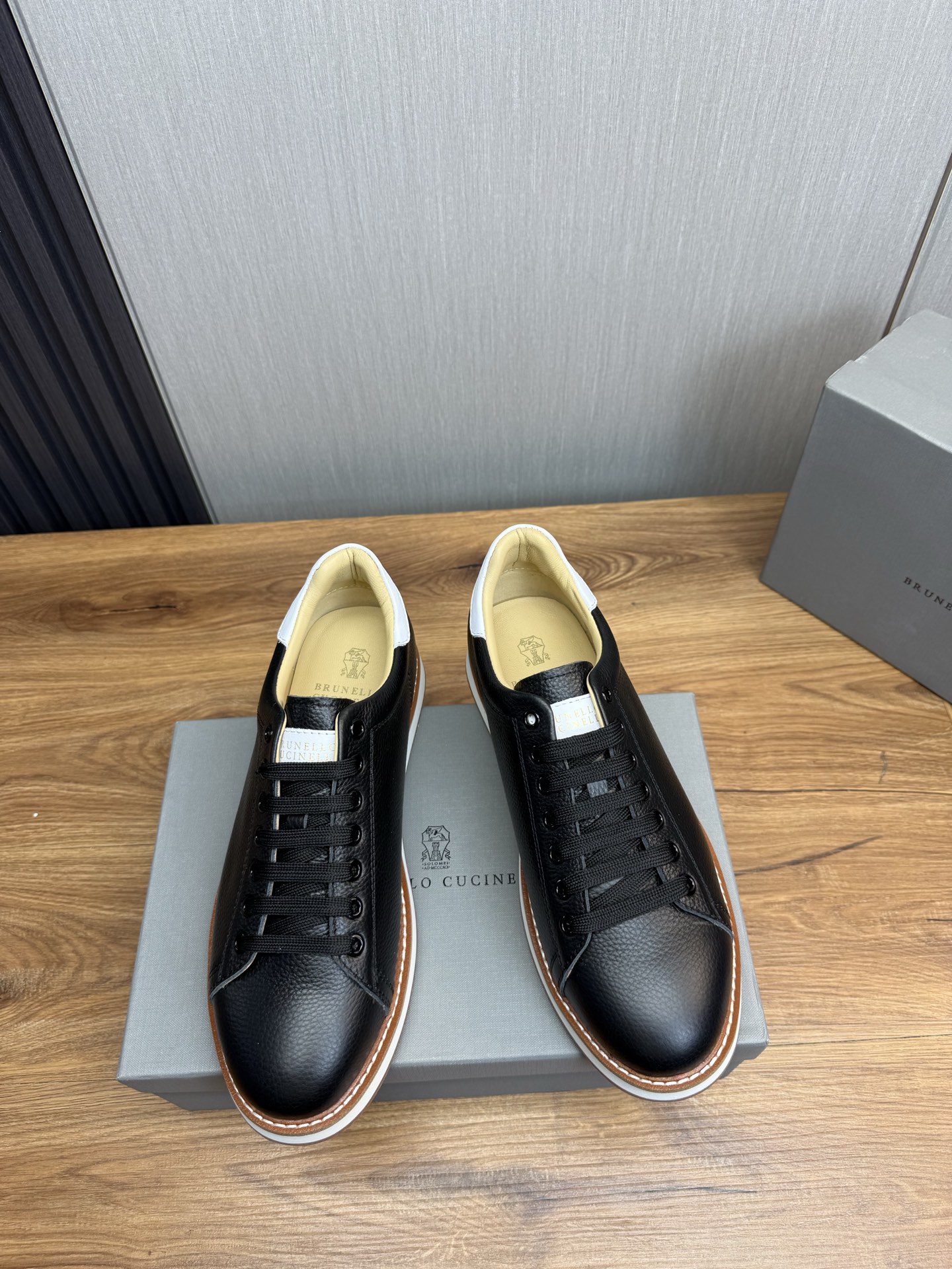 Brunello Cucinelli Men's Leather Sneakers - Black, Sizes 39-44 3 i1744486114653 7265 0 0