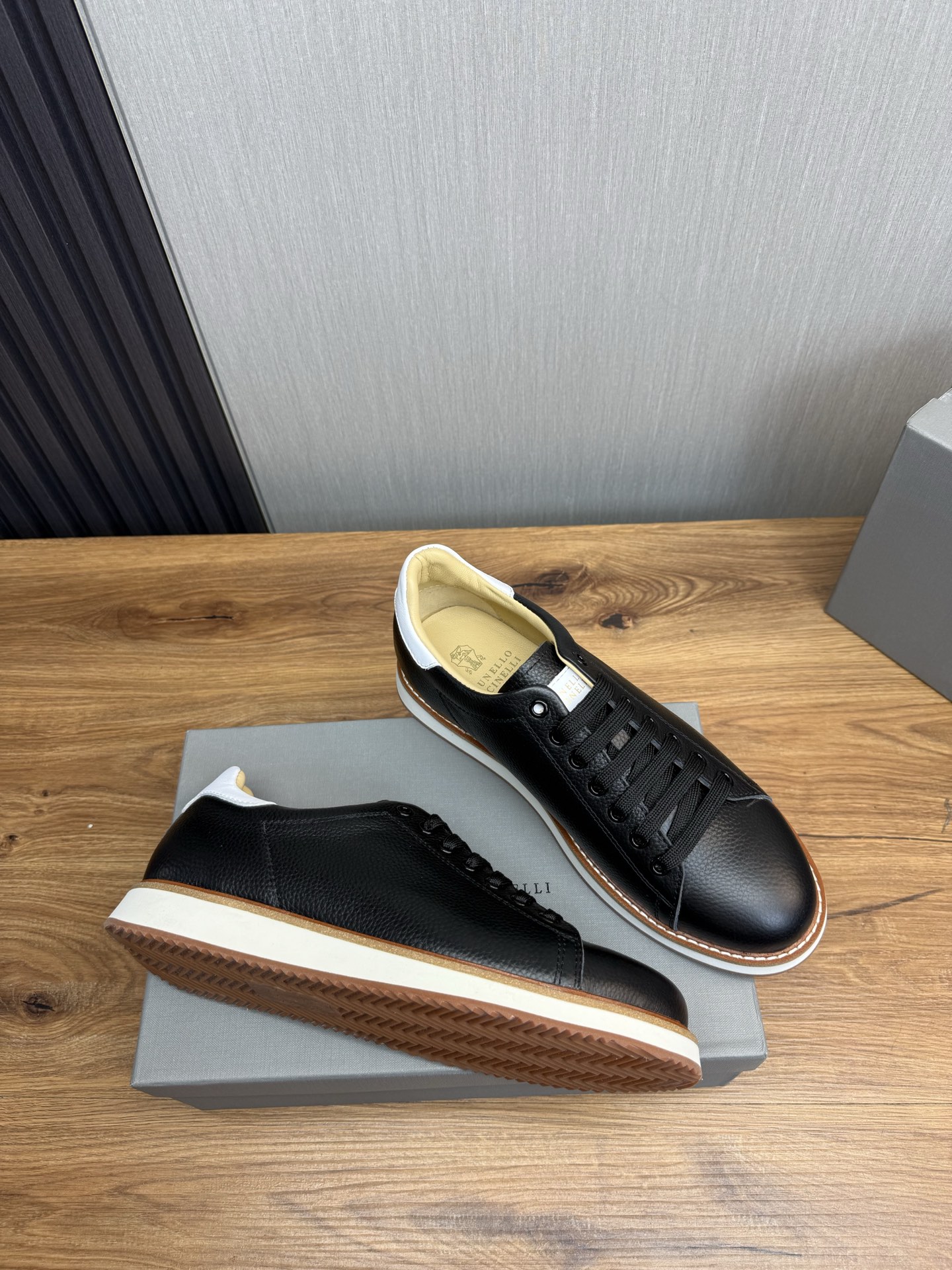 Brunello Cucinelli Men's Leather Sneakers - Black, Sizes 39-44 7 i1744486114663 9510 0 4