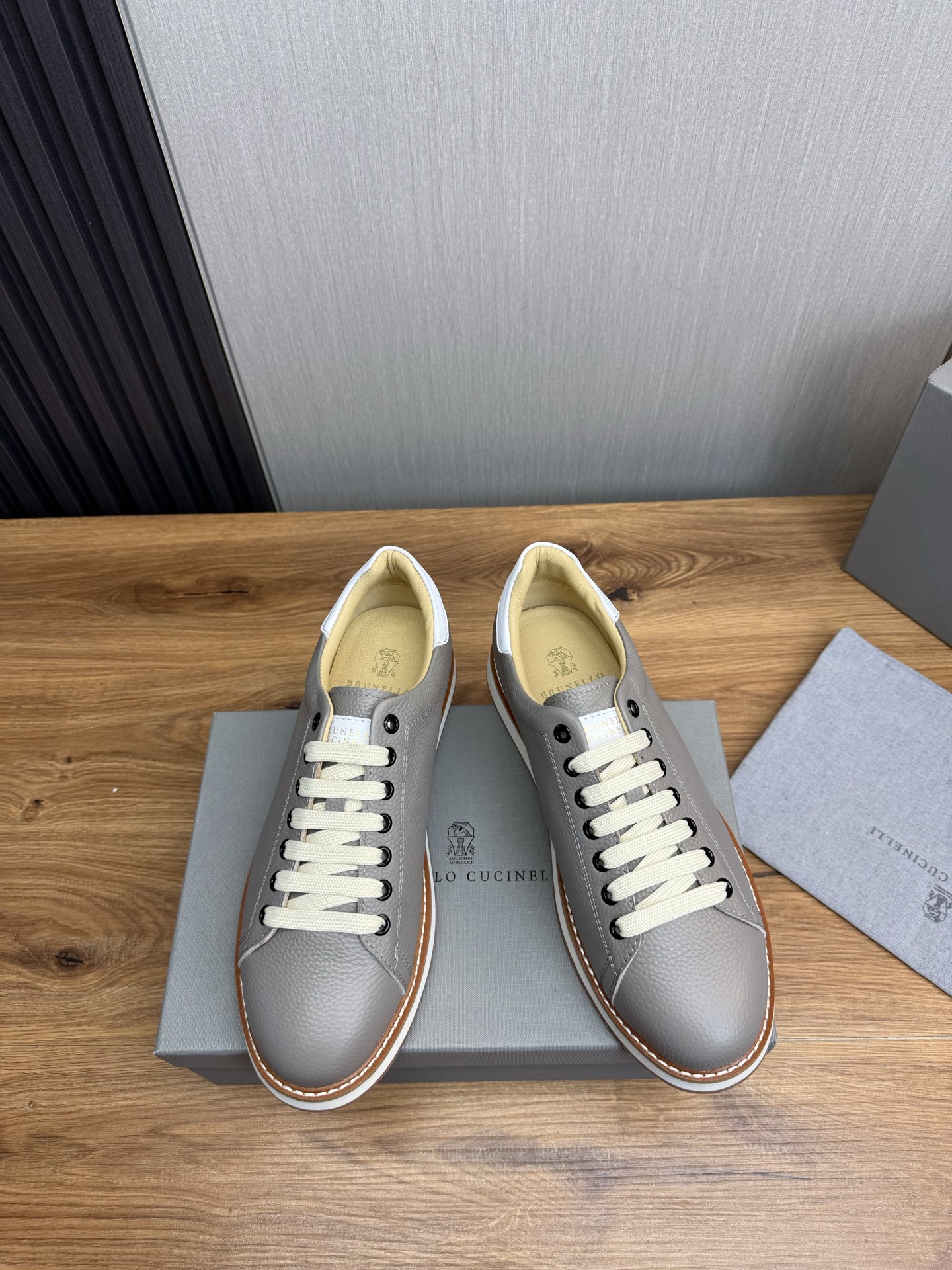 Brunello Cucinelli Men's Leather Lace-Up Sneakers, Breathable & Comfortable 3 i1744486635112 5859 0 4