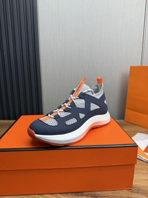 Hermès Men's Sporty Sneakers in Leather & Mesh - Lightweight Sole 1 Hermès Men's Sporty Sneakers in Leather & Mesh - Lightweight Sole