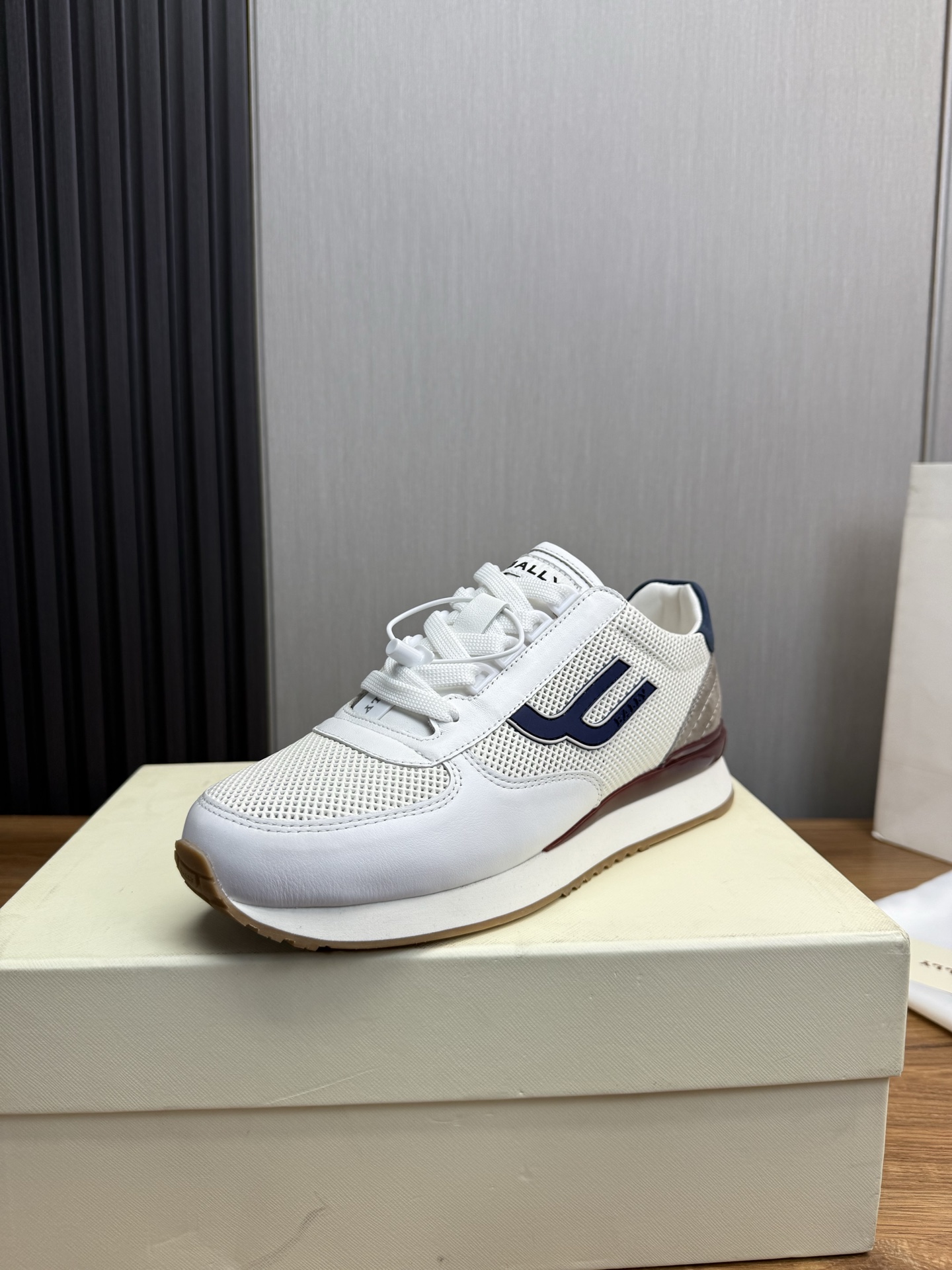Bally Men's White Leather & Mesh Lace-Up Sneakers, Lightweight & Comfortable 2 i1744744386208 1983 0 0