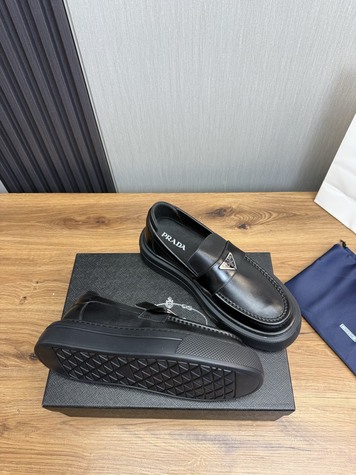 Prada Men's Leather Loafers - Business Casual Shoes, Imported Leather 7 i1744830610711 9783 0 4