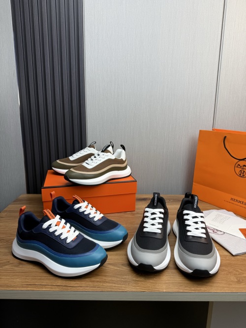 Hermès Men's Leather & Mesh Sneakers - Classic Style, Comfortable Fit 1 Hermès Men's Leather & Mesh Sneakers - Classic Style, Comfortable Fit