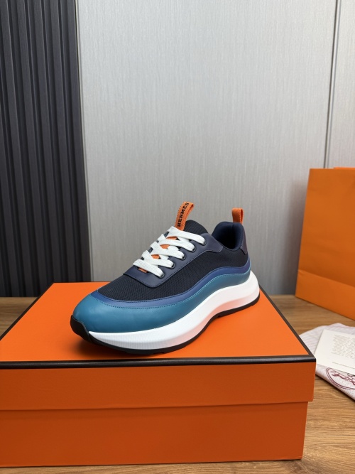 Hermès Men's Blue Leather & Mesh Upper Sneaker with Lightweight Sole 1 Hermès Men's Blue Leather & Mesh Upper Sneaker with Lightweight Sole