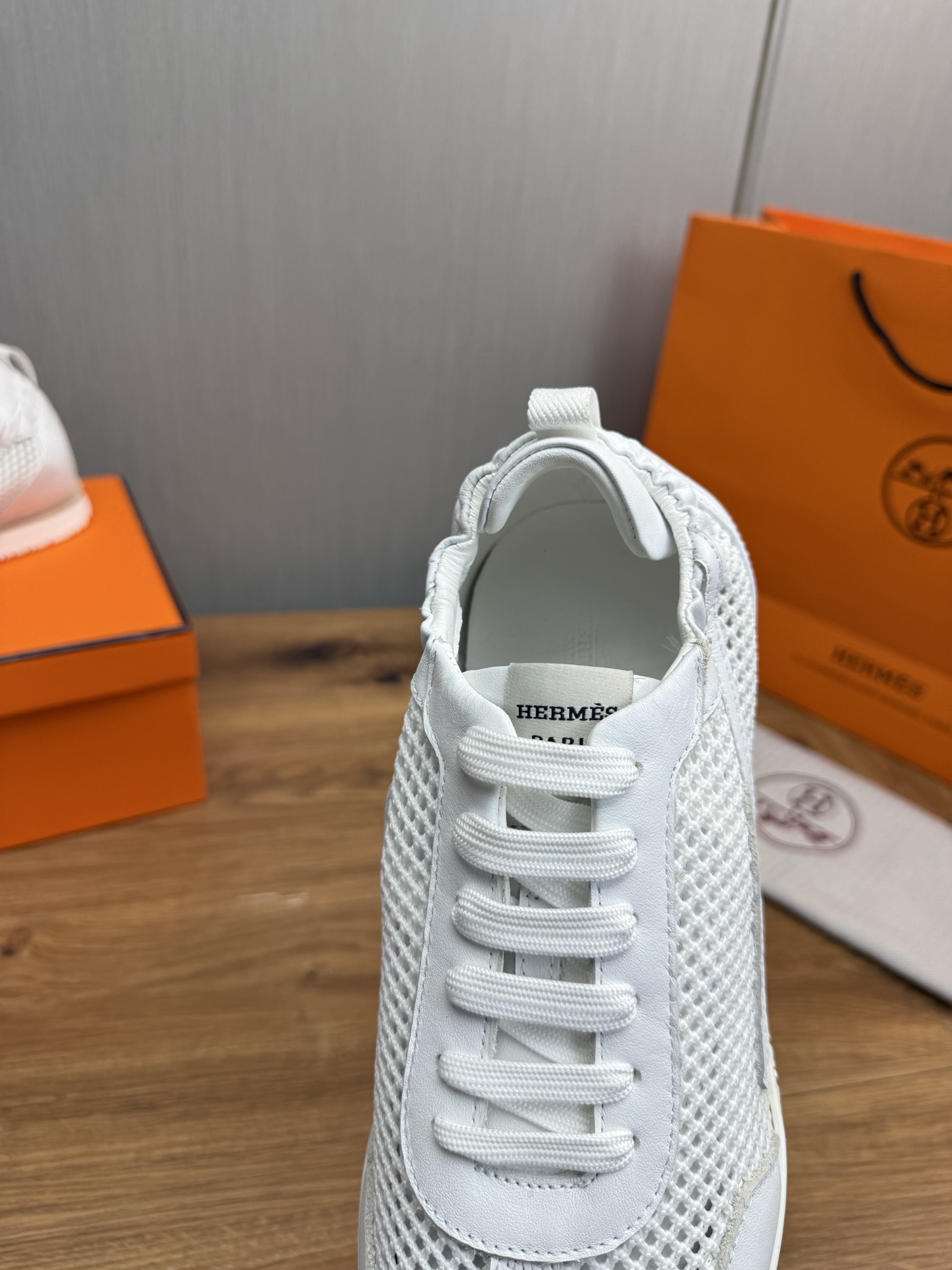 Hermes White Leather Sneakers for Men, Breathable Mesh, Lightweight Sole 11 i1745091949131 2421 0 10