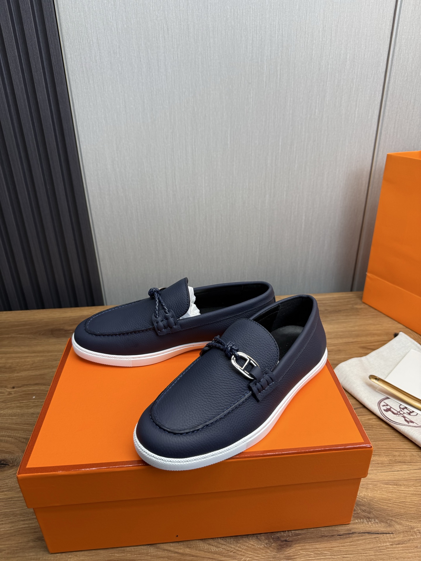 HERMES Men's Classic Loafers Suede Leather Slip-On Casual Shoes Size 38-44 4 i1746386086511 4391 0 3