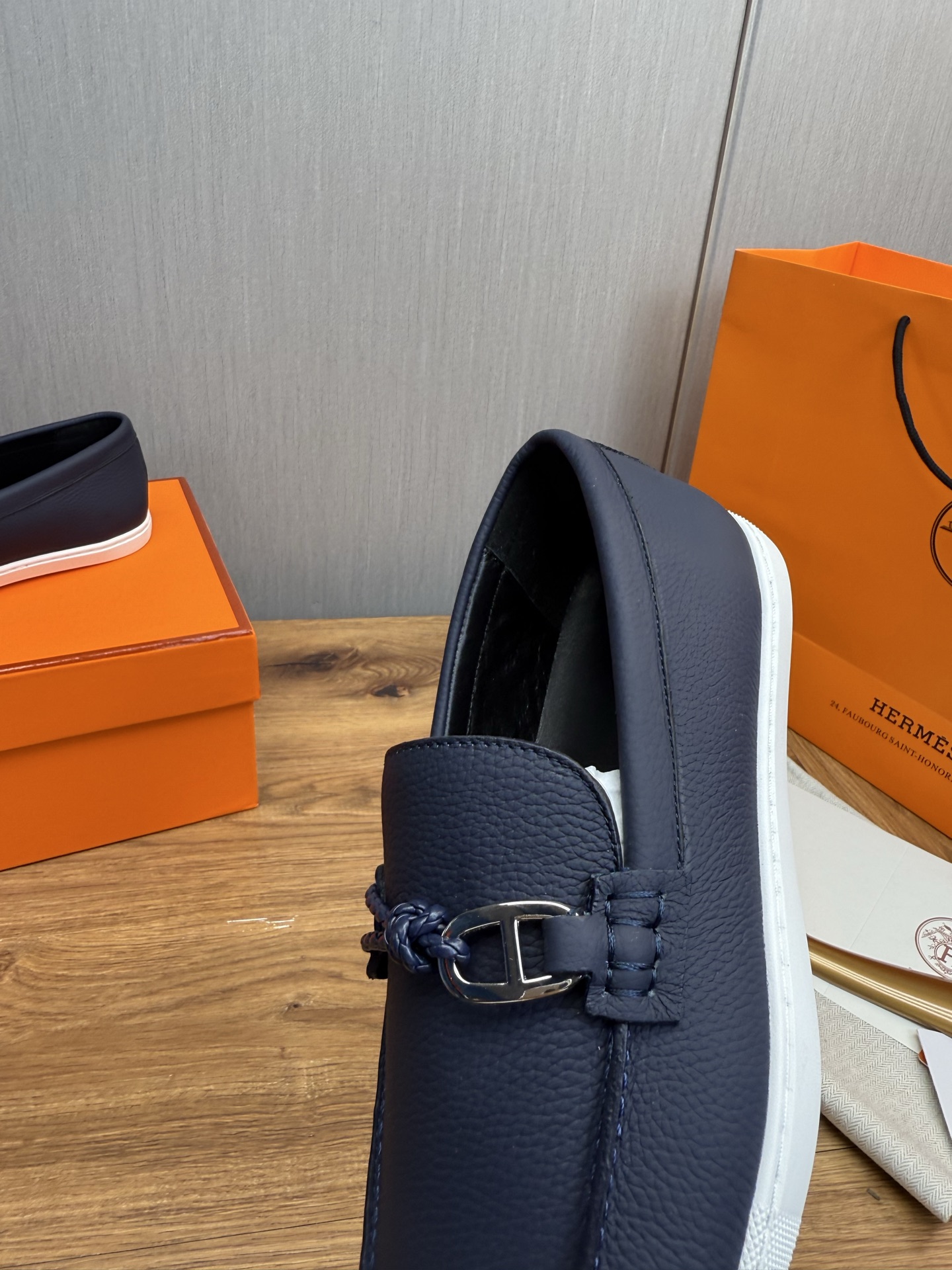 HERMES Men's Classic Loafers Suede Leather Slip-On Casual Shoes Size 38-44 10 i1746386090181 4063 0 9