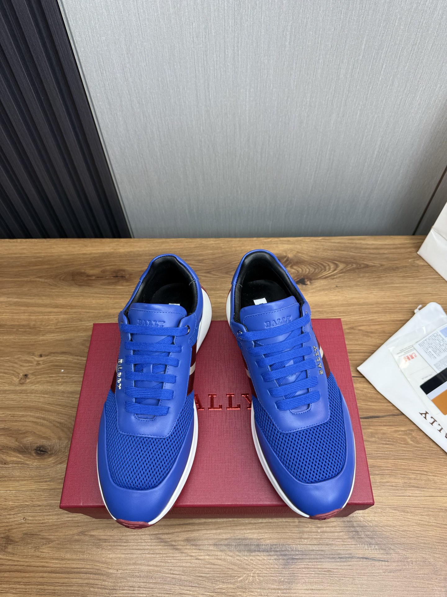 Bally Men's Blue Leather and Mesh Sneakers with Rubber Sole - Size 39-44 3 i1746472241020 7636 0 3