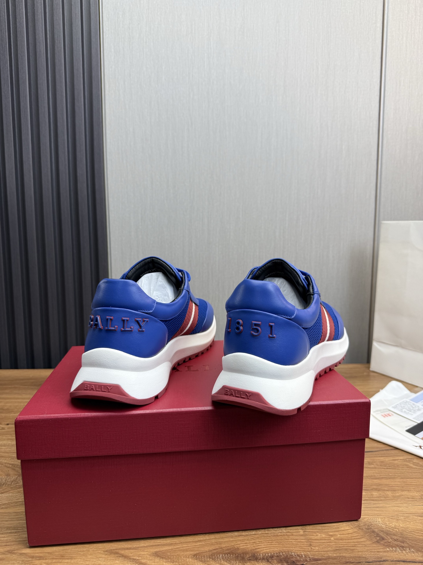 Bally Men's Blue Leather and Mesh Sneakers with Rubber Sole - Size 39-44 6 i1746472243363 6950 0 7