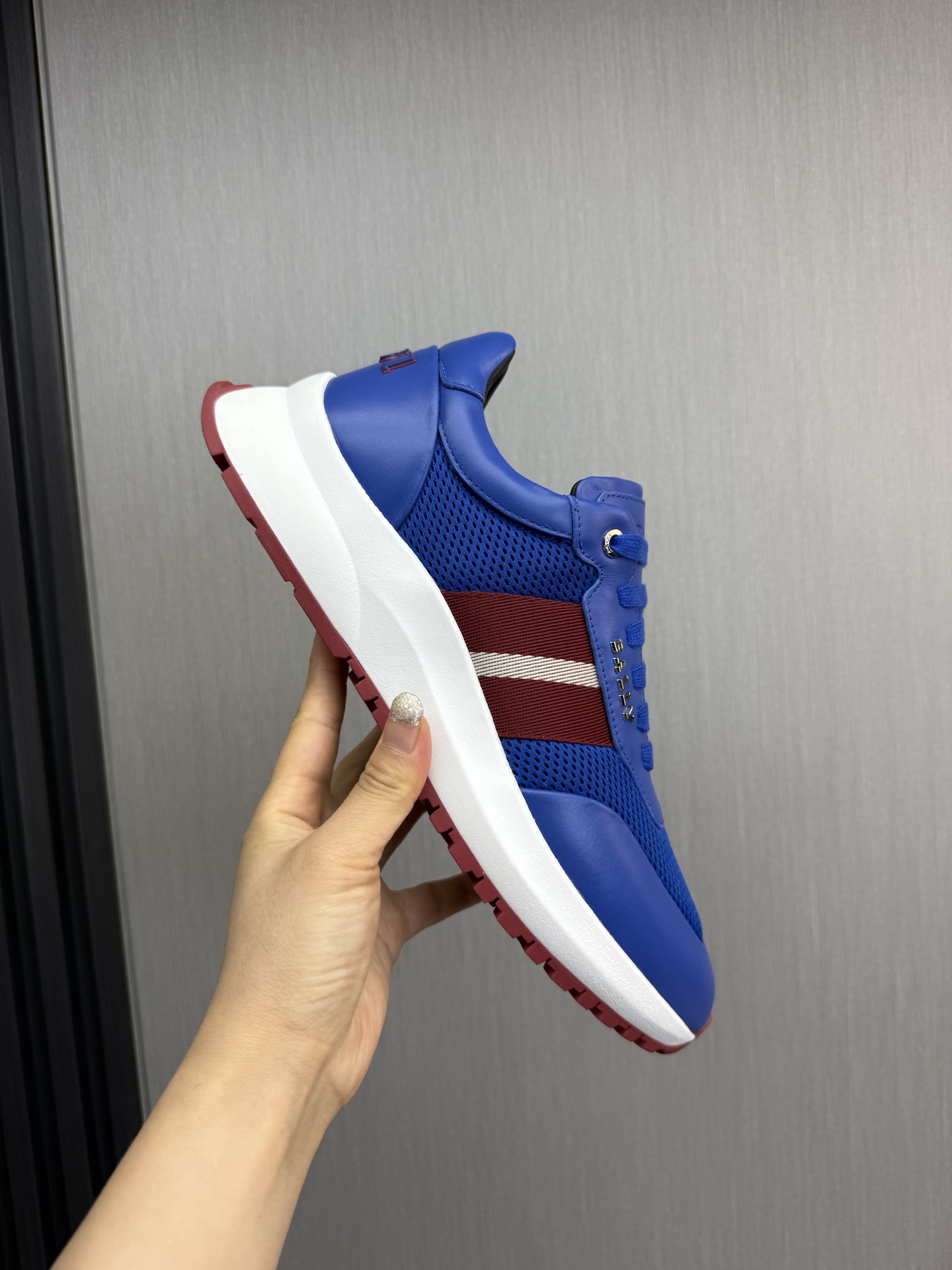 Bally Men's Blue Leather and Mesh Sneakers with Rubber Sole - Size 39-44 8 i1746472249678 9511 0 1