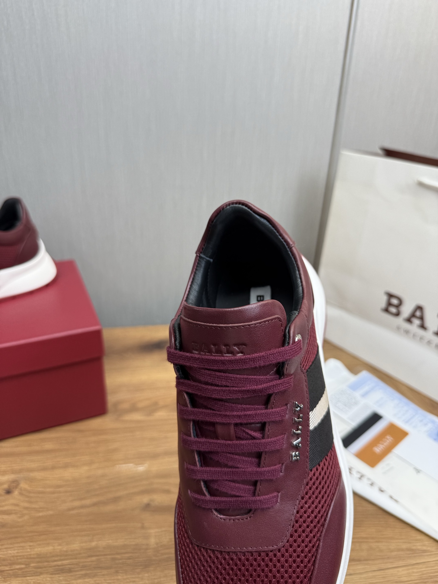 Bally Men's Burgundy Leather & Mesh Lace-Up Sneakers - Size 39-44 10 i1746472295939 6722 0 9