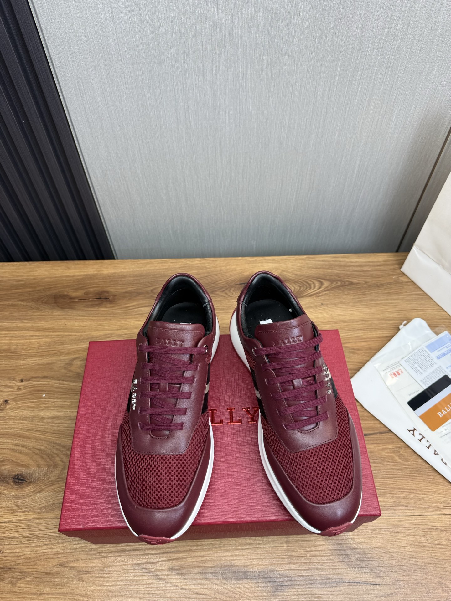 Bally Men's Burgundy Leather & Mesh Lace-Up Sneakers - Size 39-44 3 i1746472295955 5323 0 2