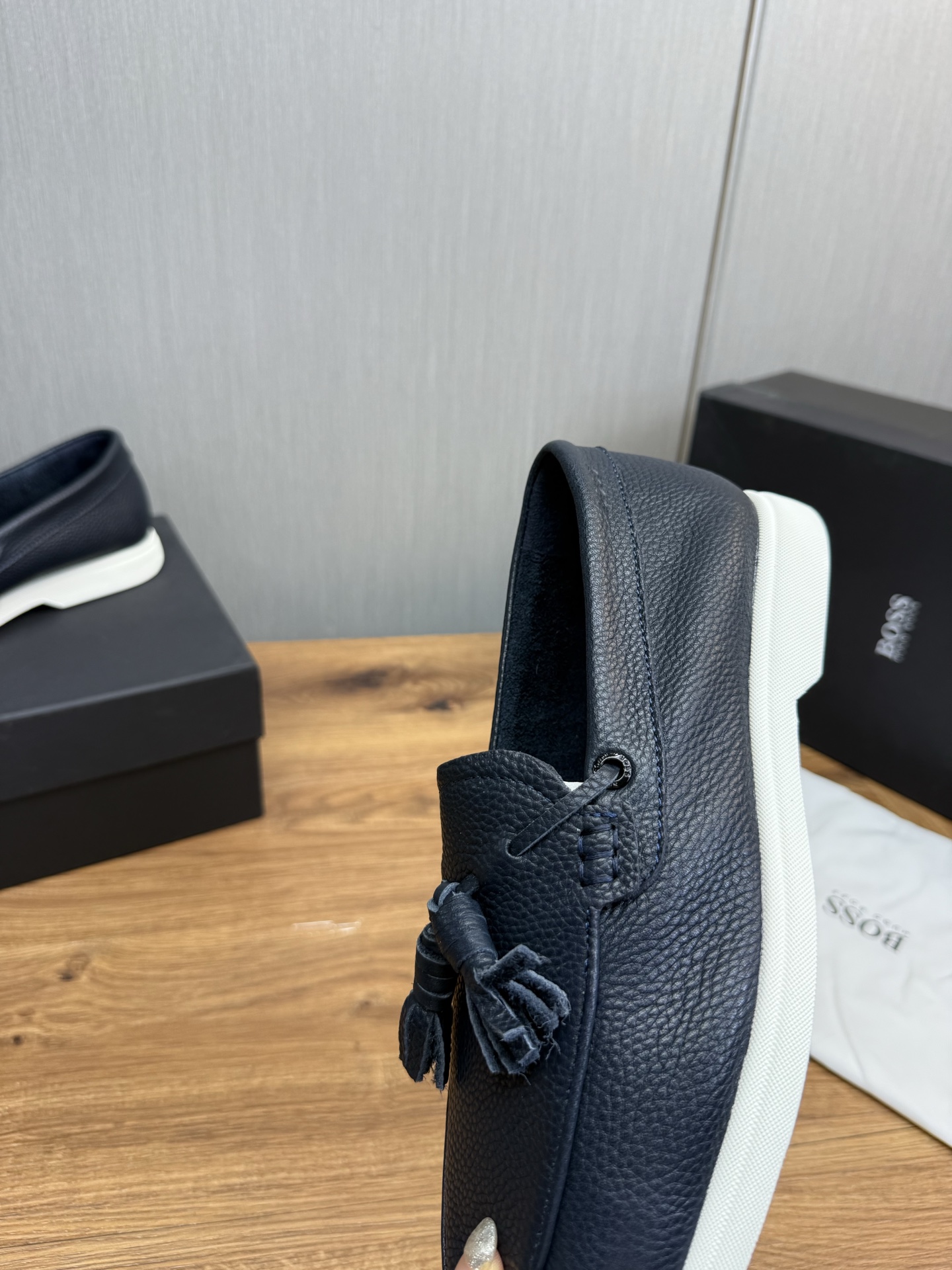 BOSS Men's Leather Driving Shoes, Comfortable & Lightweight, Sizes 39-44 10 i1746901089578 6373 0 10