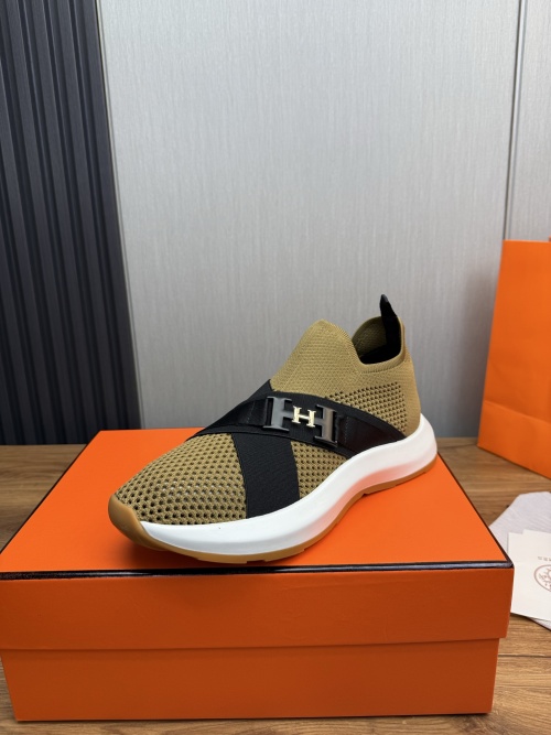 HERMES Sneakers In Beige Mesh With Leather Strap And 'H' Buckle 1 HERMES Sneakers In Beige Mesh With Leather Strap And 'H' Buckle