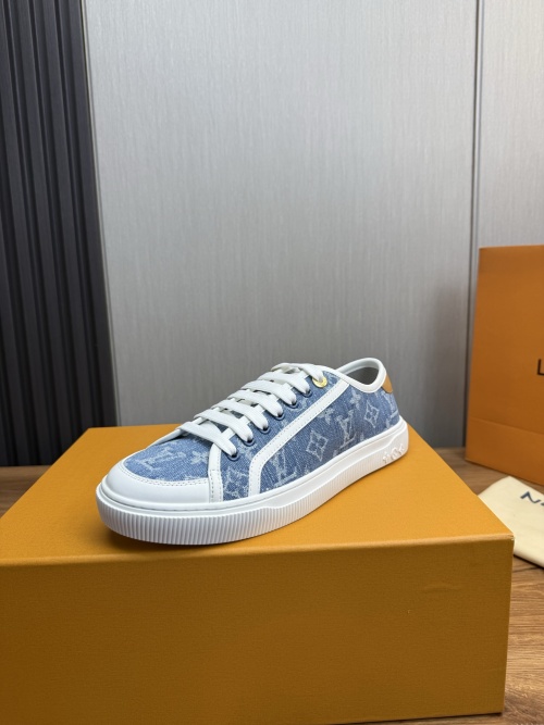 Louis Vuitton Denim Canvas Sneakers,Lace-up Casual Shoes, Unisex Design 1 Louis Vuitton Denim Canvas Sneakers,Lace-up Casual Shoes, Unisex Design