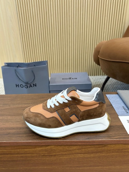 Hogan H-Stripes Leather & Suede Chunky Sole Sneakers - Unisex Design