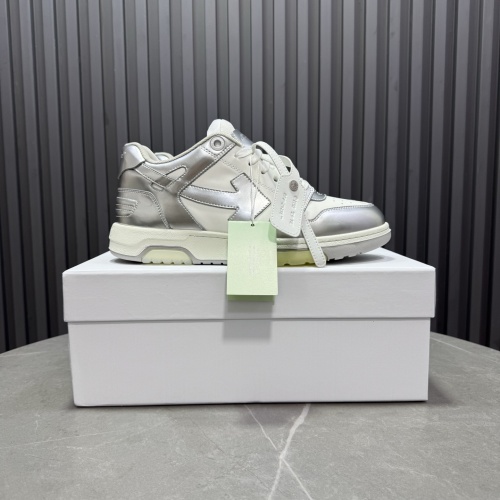 Off-White Out Of Office OOO Silver Leather Sneakers Low Top Shoes 1 Off-White Out Of Office OOO Silver Leather Sneakers Low Top Shoes