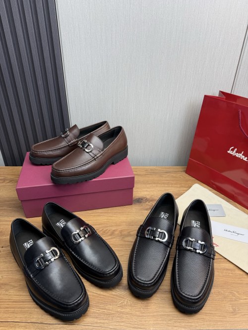 Salvatore Ferragamo Men's Leather Loafers - Business Casual Style