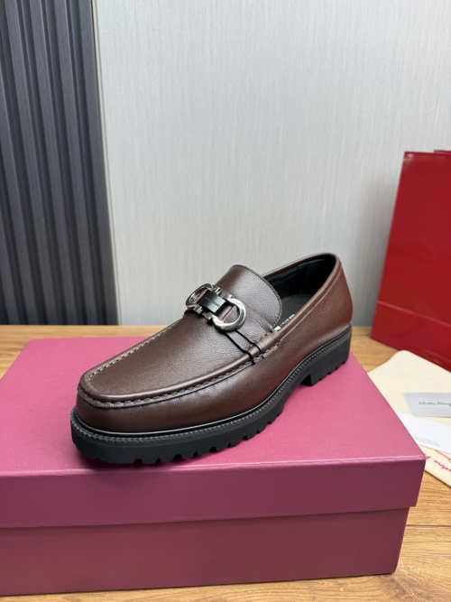 Ferragamo Men's Luxury Leather Loafers - Business Casual Style, Brown 1 Ferragamo Men's Luxury Leather Loafers - Business Casual Style, Brown