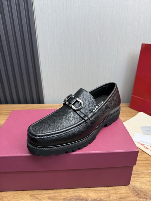 Ferragamo Men's Black Leather Loafers - Business Casual Dress Shoes 1 Ferragamo Men's Black Leather Loafers - Business Casual Dress Shoes