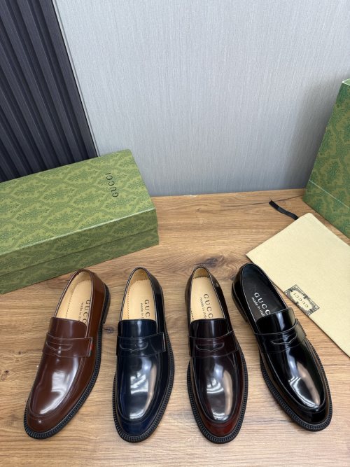 Gucci Men's Leather Penny Loafers Business Casual Dress Shoes 1 Gucci Men's Leather Penny Loafers Business Casual Dress Shoes