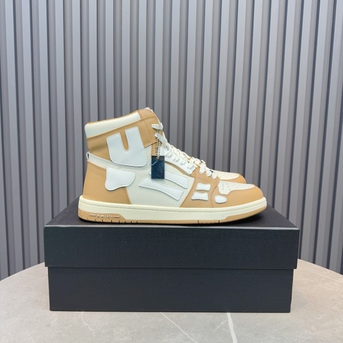 Amiri Skeltop High-Top Sneakers Beige/White Imported Leather Couple Shoes 1 Amiri Skeltop High-Top Sneakers Beige/White Imported Leather Couple Shoes