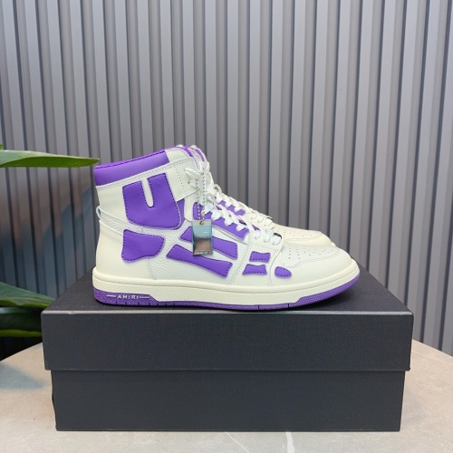 Amiri Bone Runner High-Top Sneakers Purple White Couple Shoes